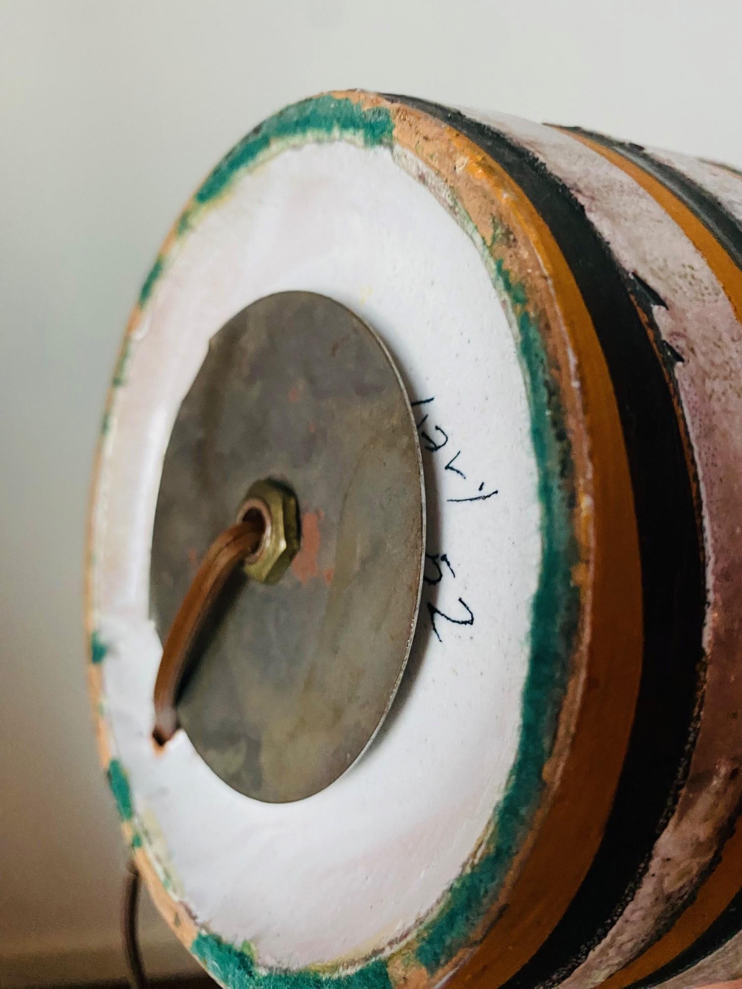 Lampada in ceramica di metà secolo con smalto lavico di Bitossi in vendita 1
