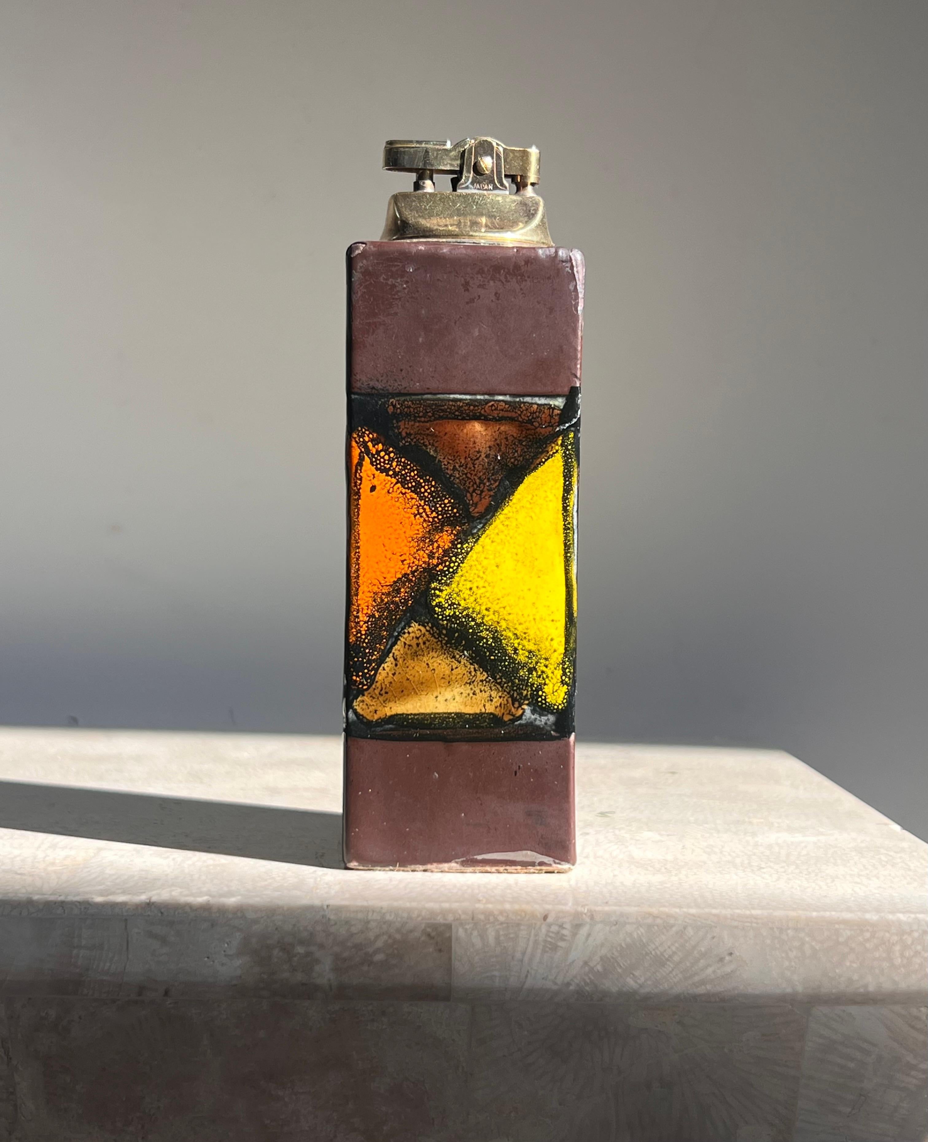 Metal Mid century ceramic lighter by Aldo Londi for Bitossi, 1960s For Sale