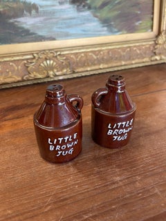 Mid-Century Ceramic "Little Brown Jug" Salt and Pepper Shakers - Japan