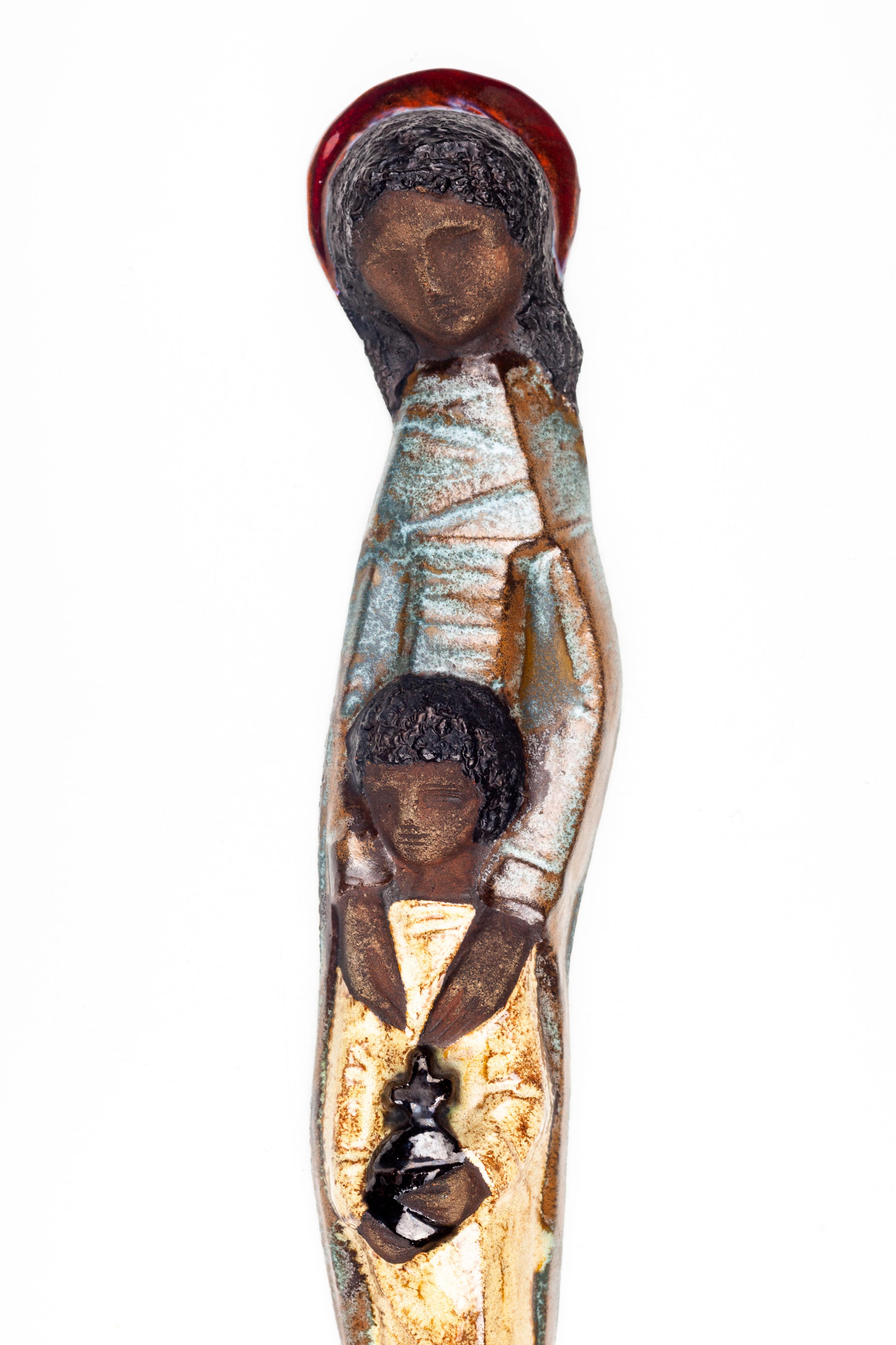Keramik Madonna und Kind aus der Mitte des Jahrhunderts im Angebot 3
