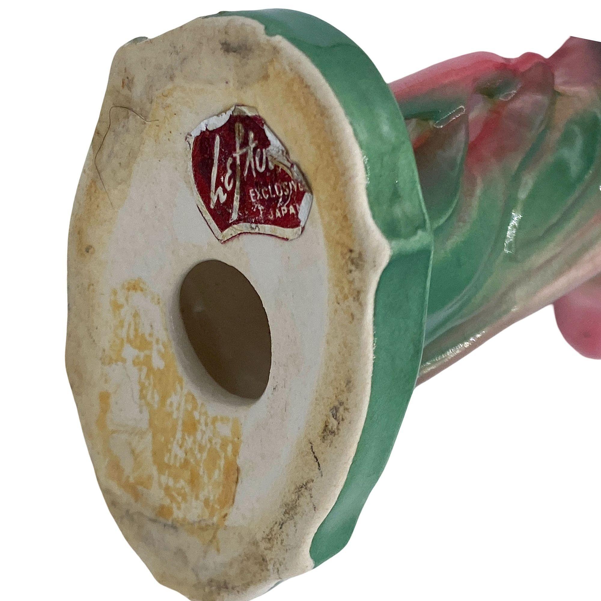 Mid-century Ceramic Mid Flight Pink Flamingo Tabletop Statue Set By Leftons For Sale 9