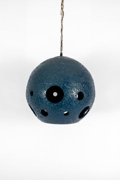 Mid-century Ceramic moon space-age pendant