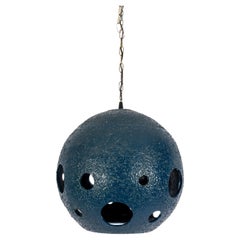 Mid-century Ceramic moon space-age pendant