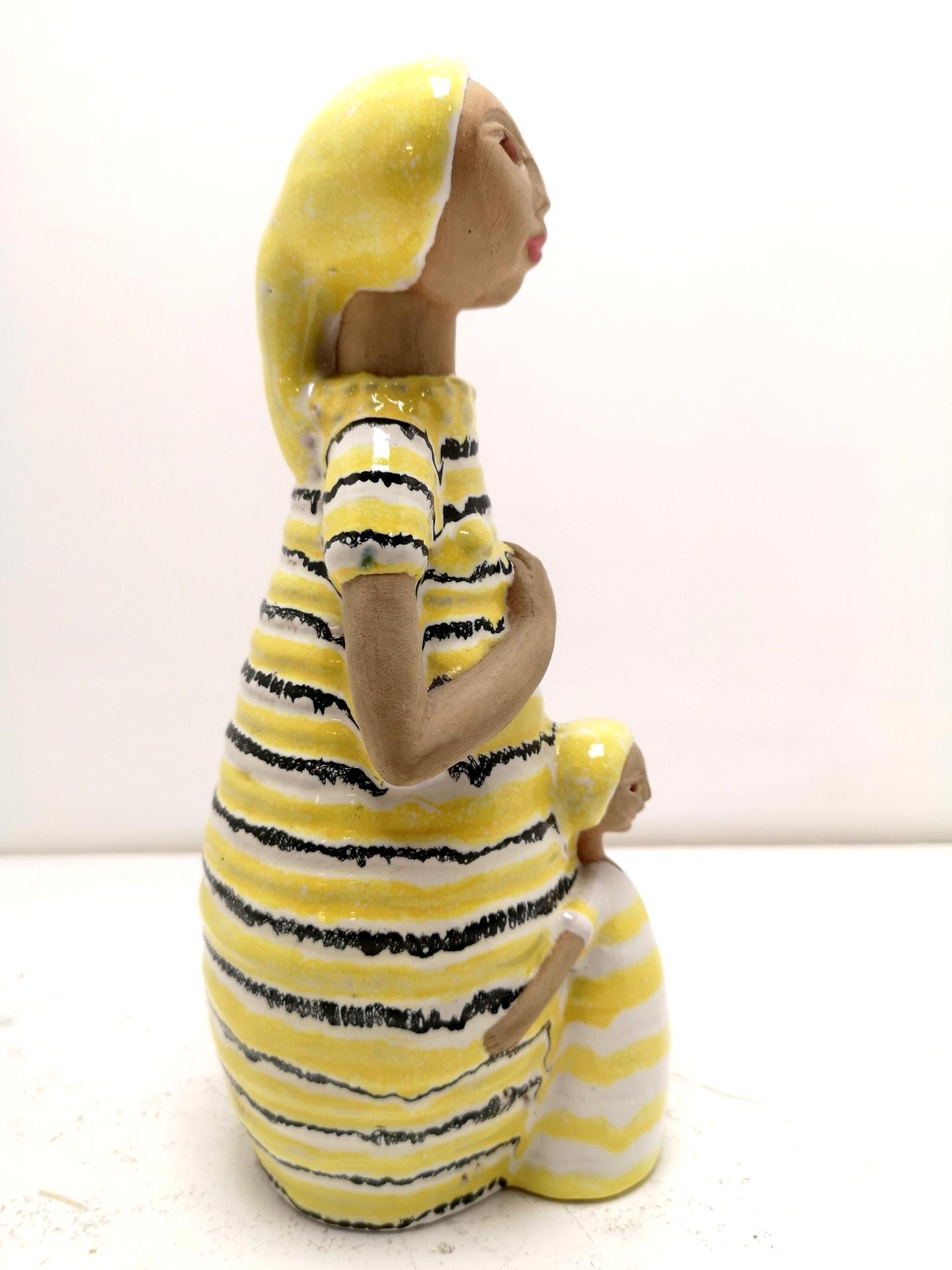 Mid-Century Ceramic Mother and Daughter Sculpture, 1970s 1