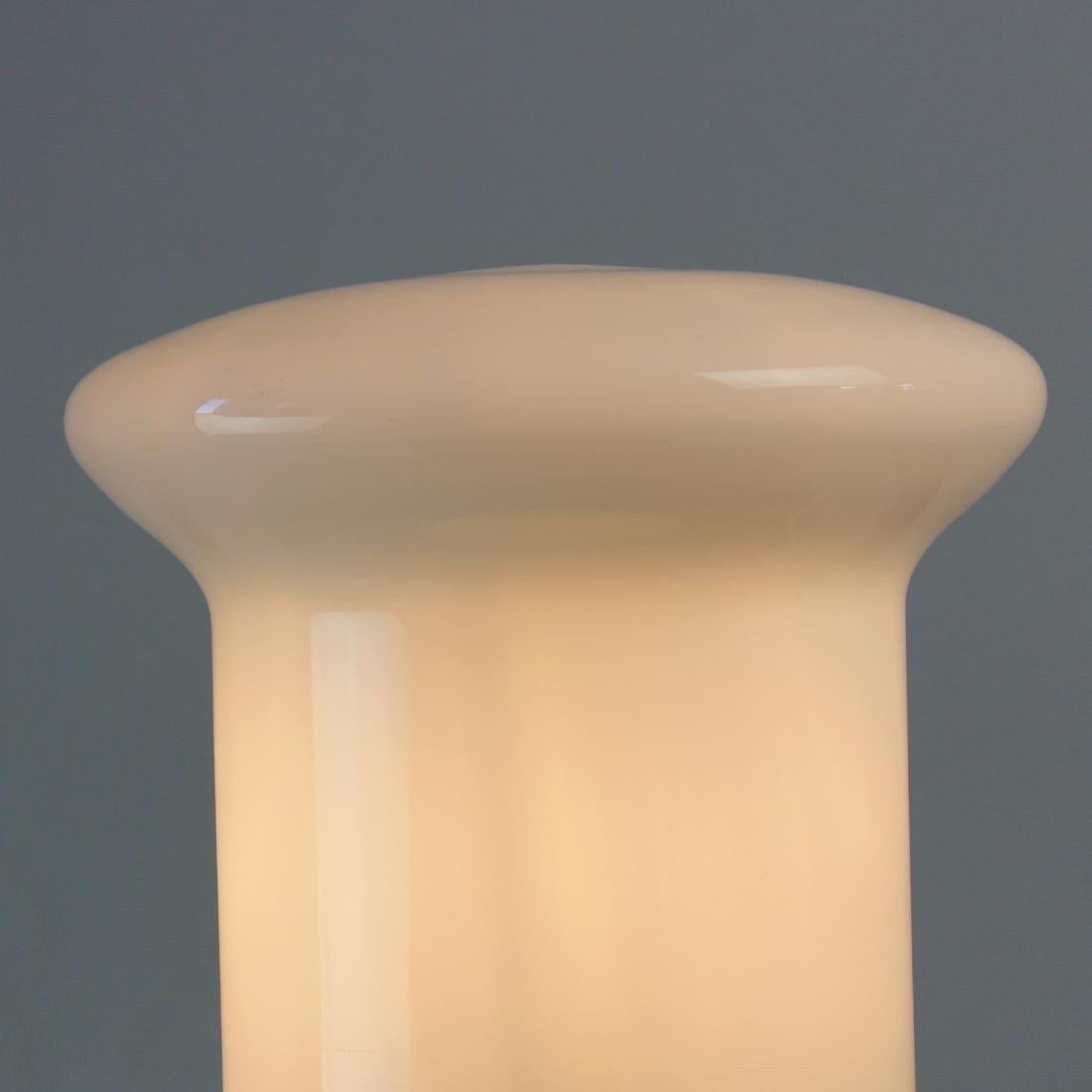 Mid-20th Century Mid Century Ceramic & Opaline Glass Table Lamp By Opp Jihlava, Czechoslovakia For Sale