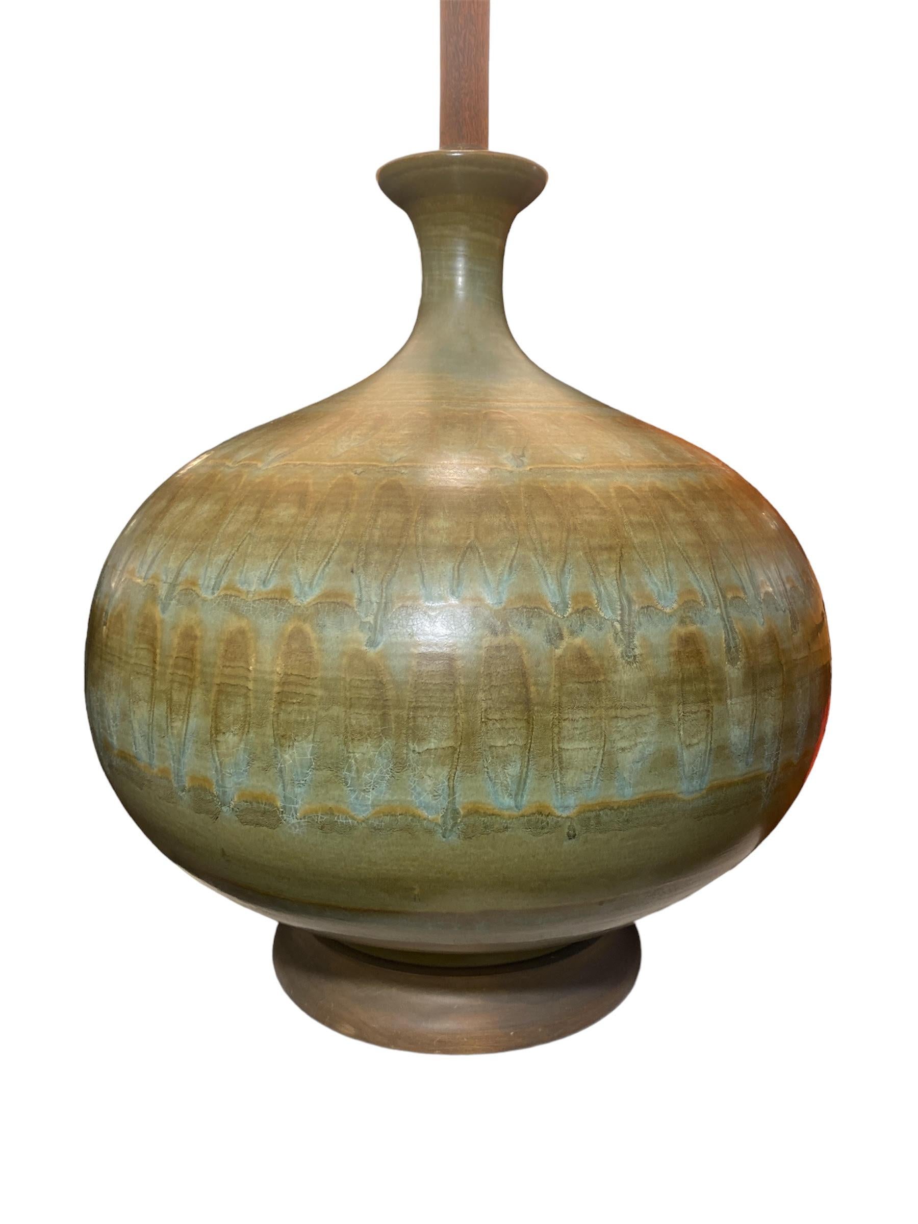 Blue & Green Ceramic Base Lamp
Oversized
Original Shade
Designed in Los Angeles  