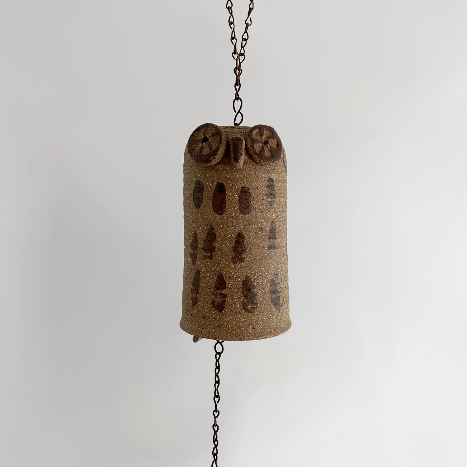 Mid Century Ceramic Owl Wind Chime In Good Condition For Sale In Los Angeles, CA