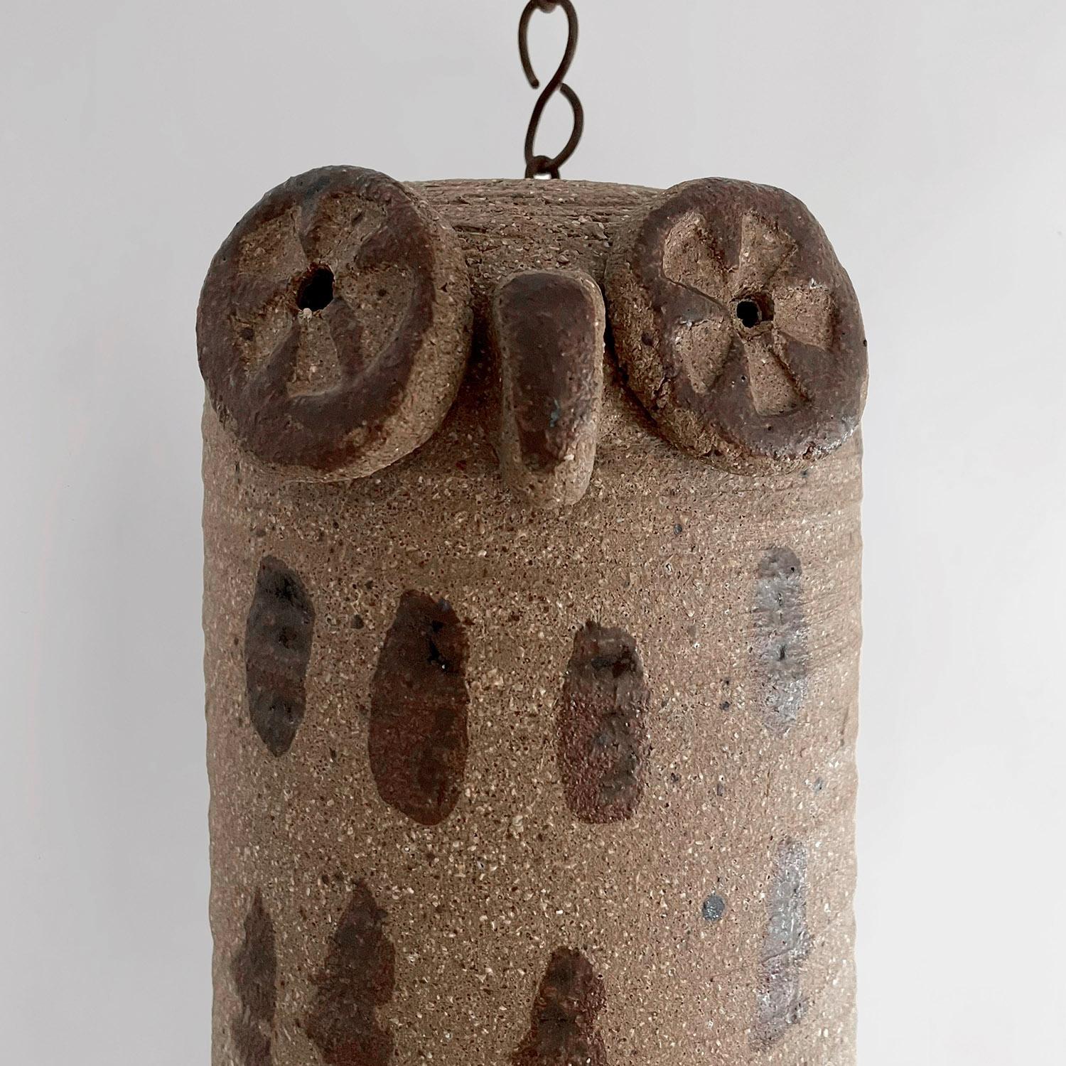 Mid Century Ceramic Owl Wind Chime For Sale 1