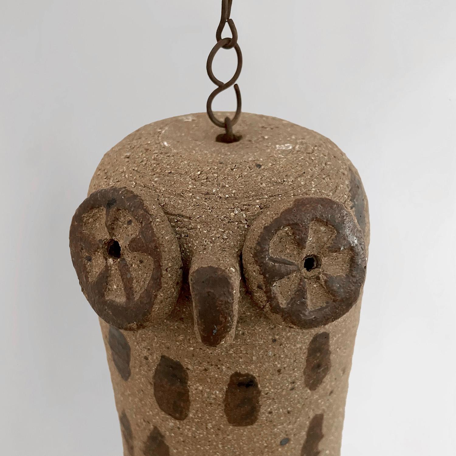 20th Century Mid Century Ceramic Owl Wind Chime For Sale