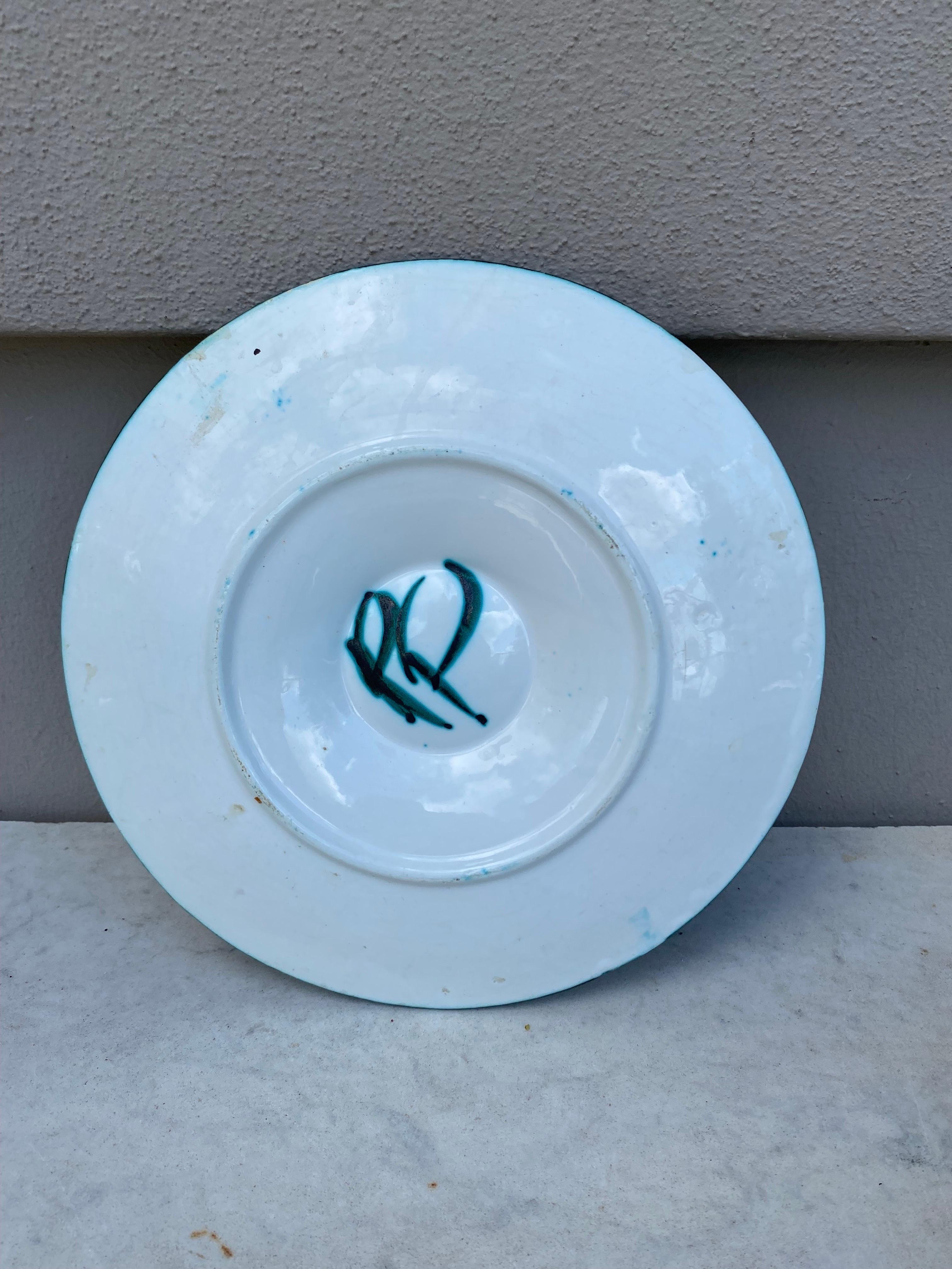 Mid-Century Ceramic Oyster Plate Robert Picault Vallauris In Good Condition In Austin, TX