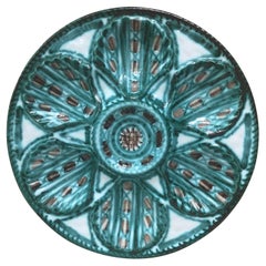 Assiette à huîtres en céramique du milieu du siècle Robert Picault Vallauris