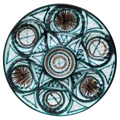 Assiette à huîtres en céramique du milieu du siècle Robert Picault Vallauris