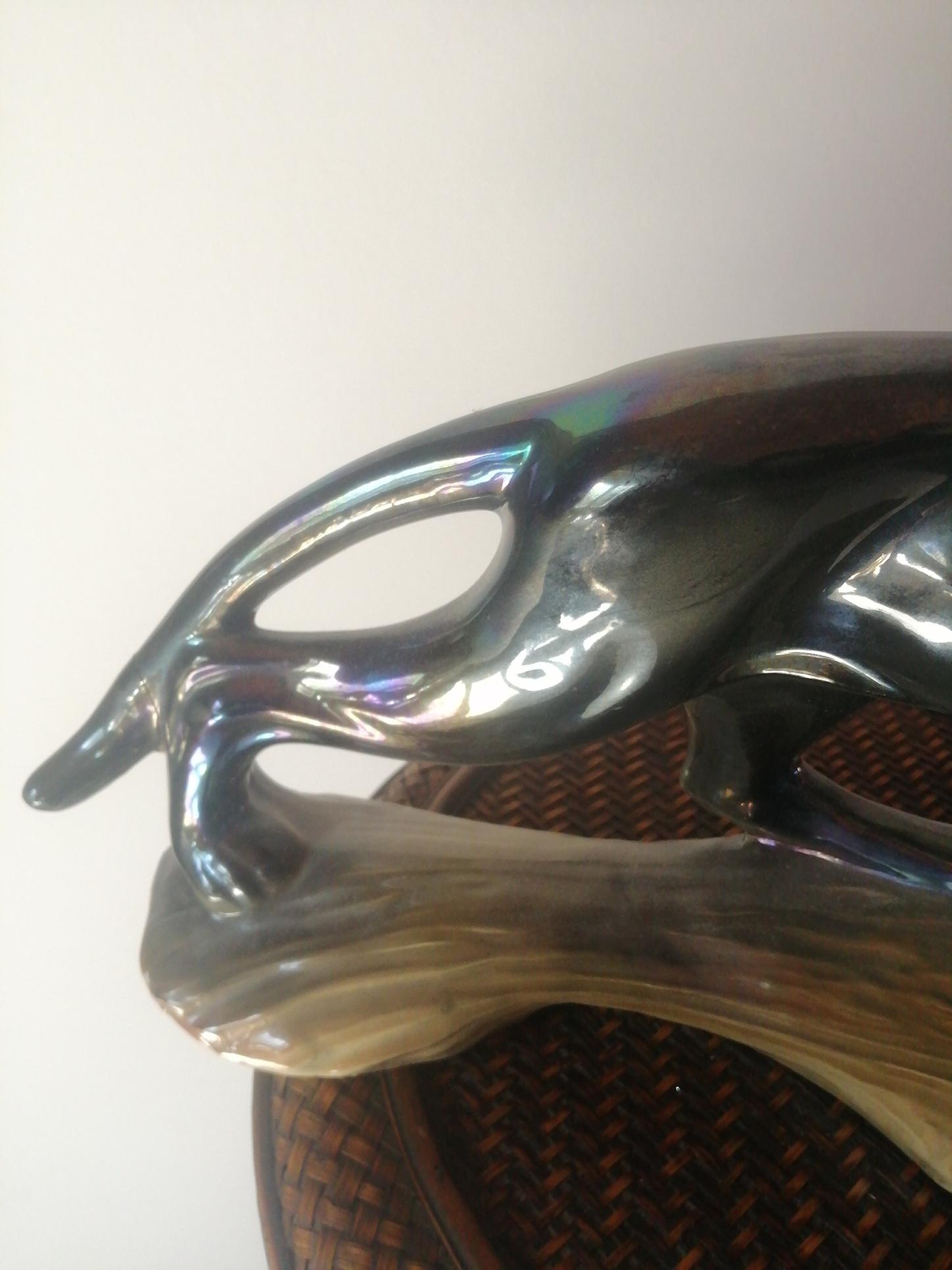 Panthère en céramique du milieu du siècle, couleur grise en vente 9