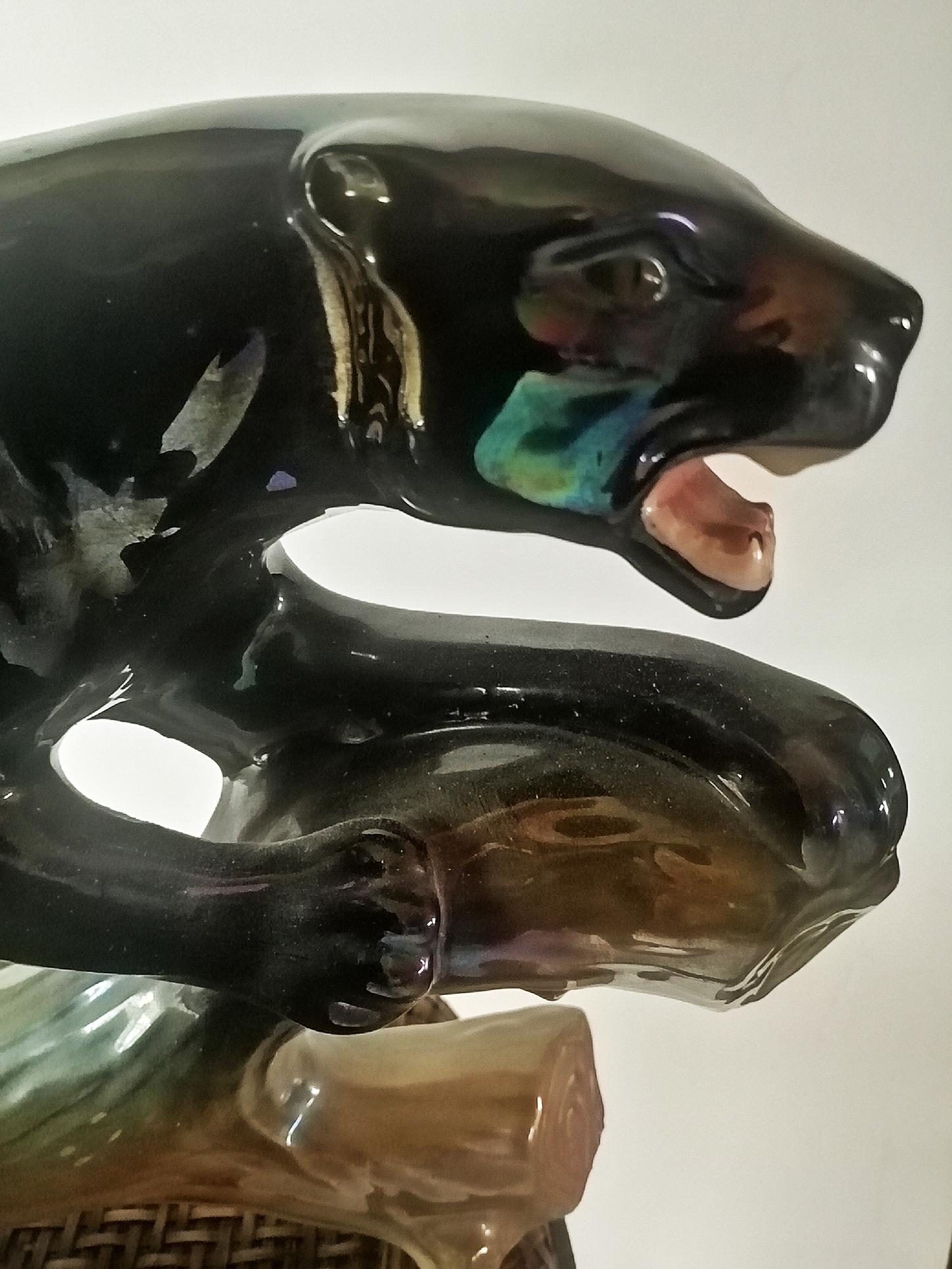 Panthère en céramique du milieu du siècle, couleur grise en vente 11