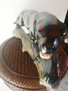 Midcentury Ceramic Panther, Gray Color