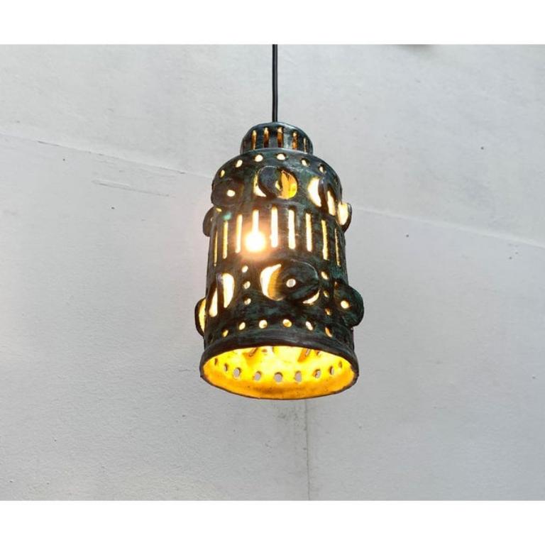 Lampada a sospensione in ceramica di metà secolo, anni '60 In condizioni ottime in vendita a Hamburg, DE
