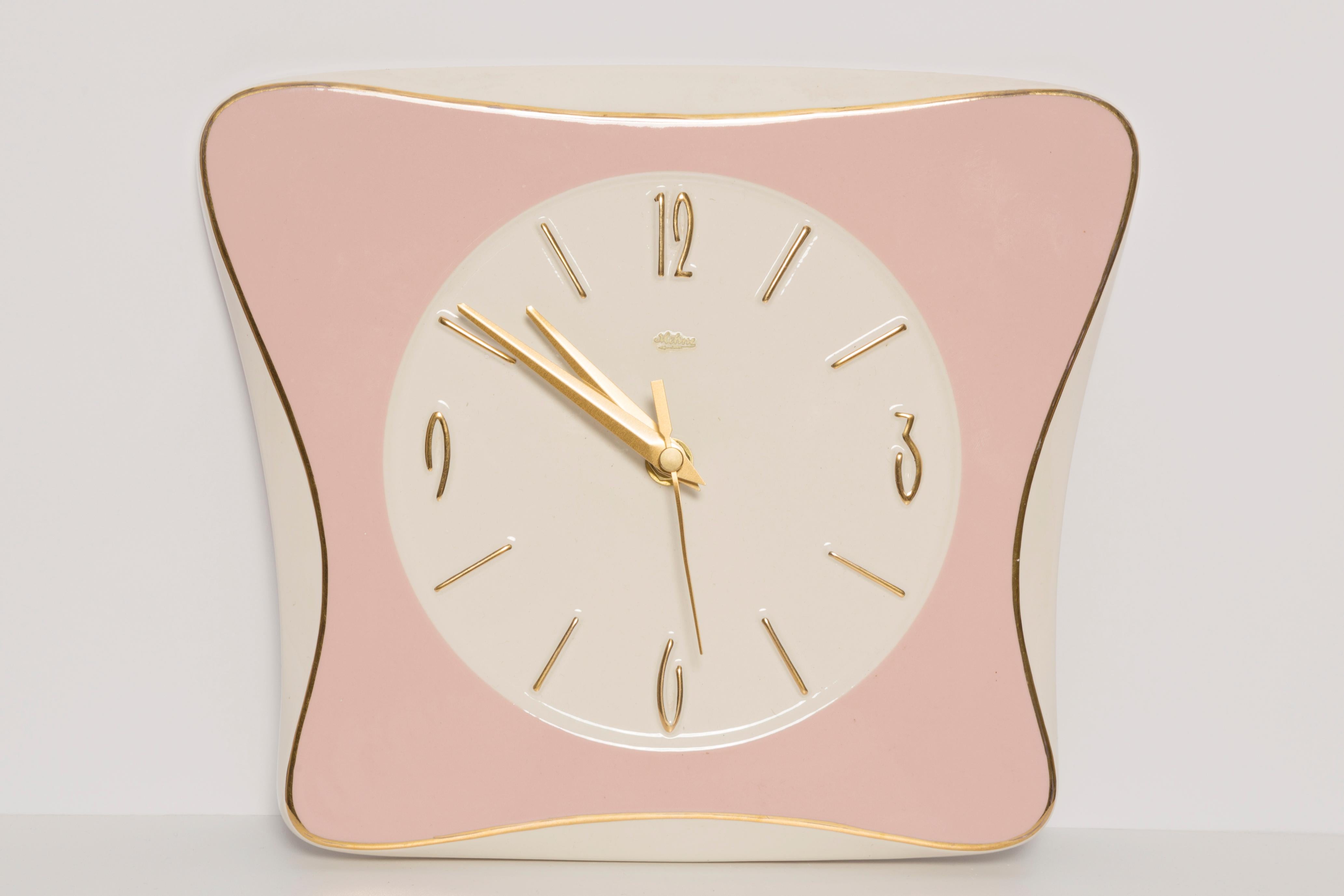 retro pink wall clock