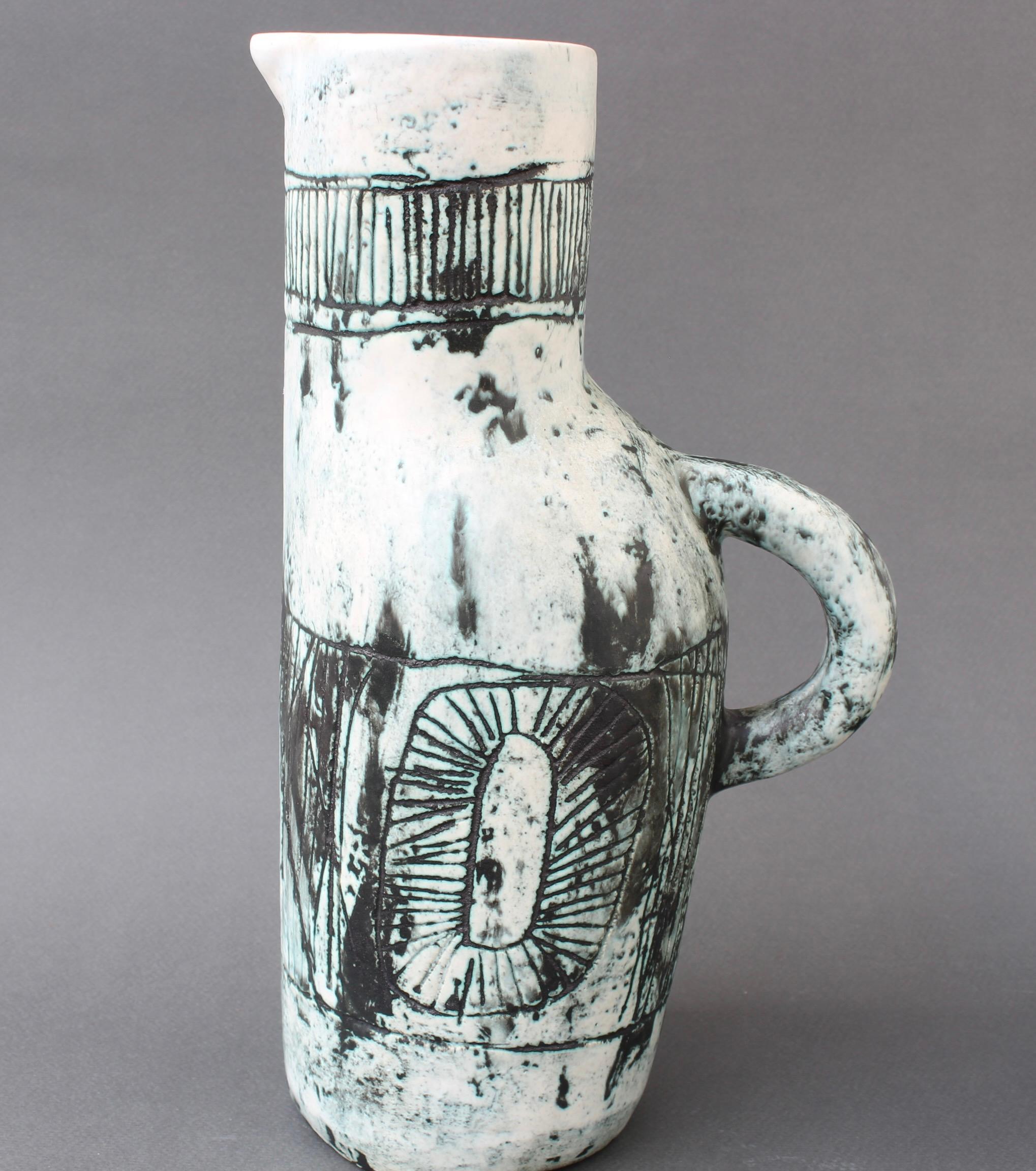 Mid-Century Ceramic Pitcher and Set of Drinking Cups by Jacques Blin, circa 1950 For Sale 2