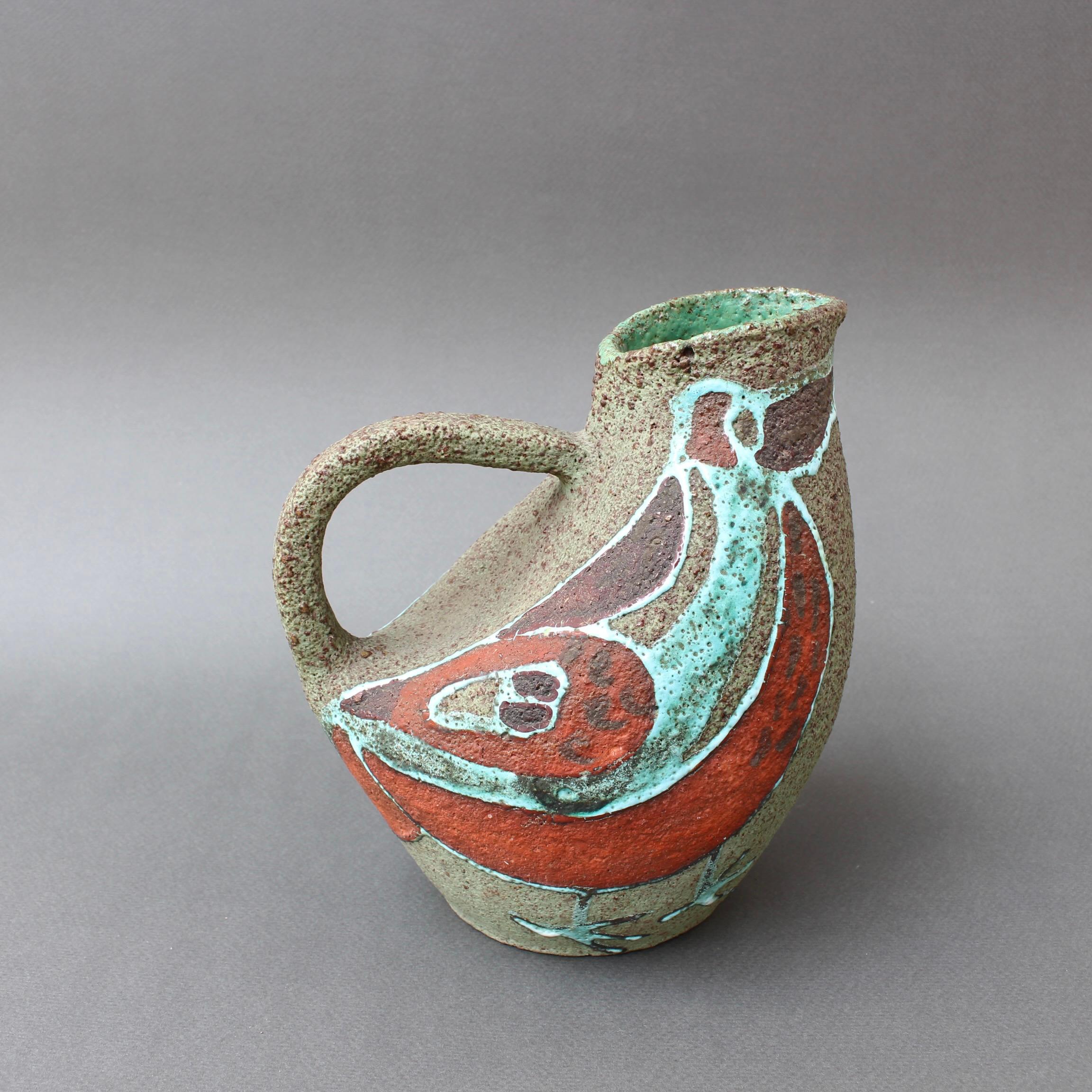 Hand-Painted Mid-Century Ceramic Pitcher by Accolay 'circa 1960s'