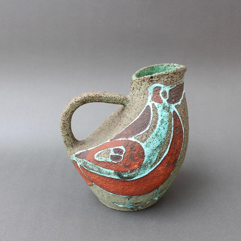 Hand-Painted Mid-Century Ceramic Pitcher by Accolay 'circa 1960s' For Sale