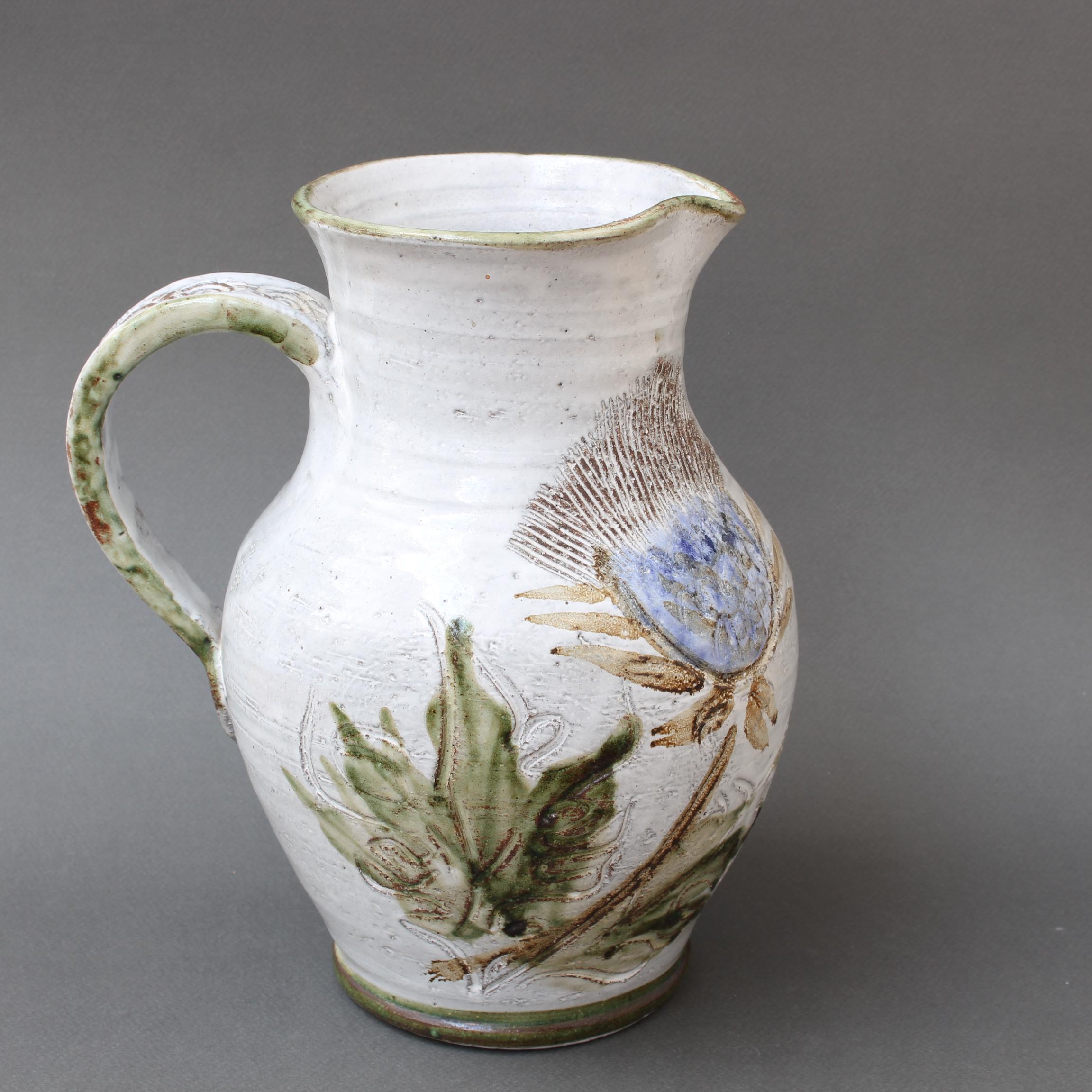Late 20th Century Mid-Century Ceramic Pitcher by Albert Thiry 'circa 1970s' For Sale