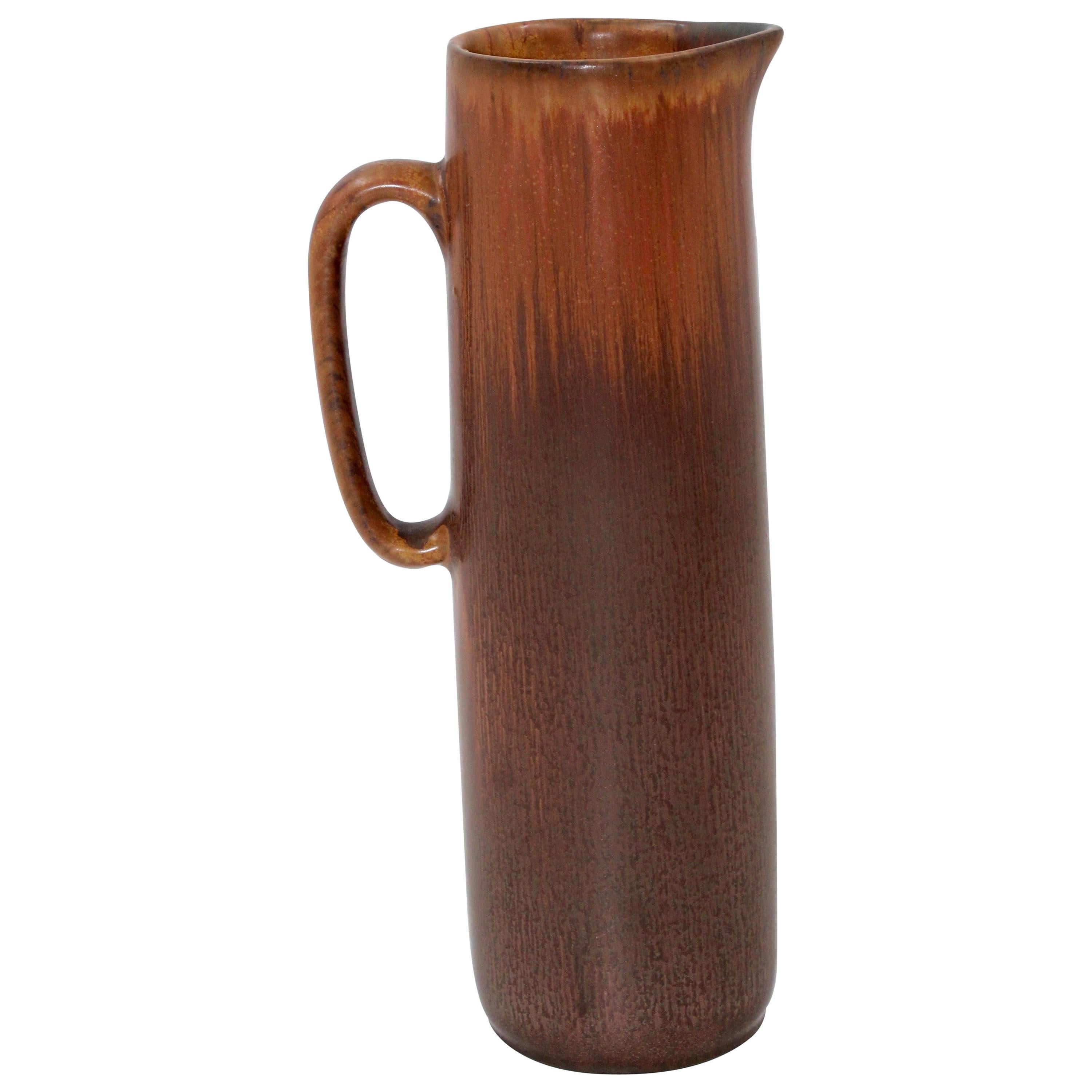Tall Ceramic Pitcher by Jean Marais For Sale at 1stDibs