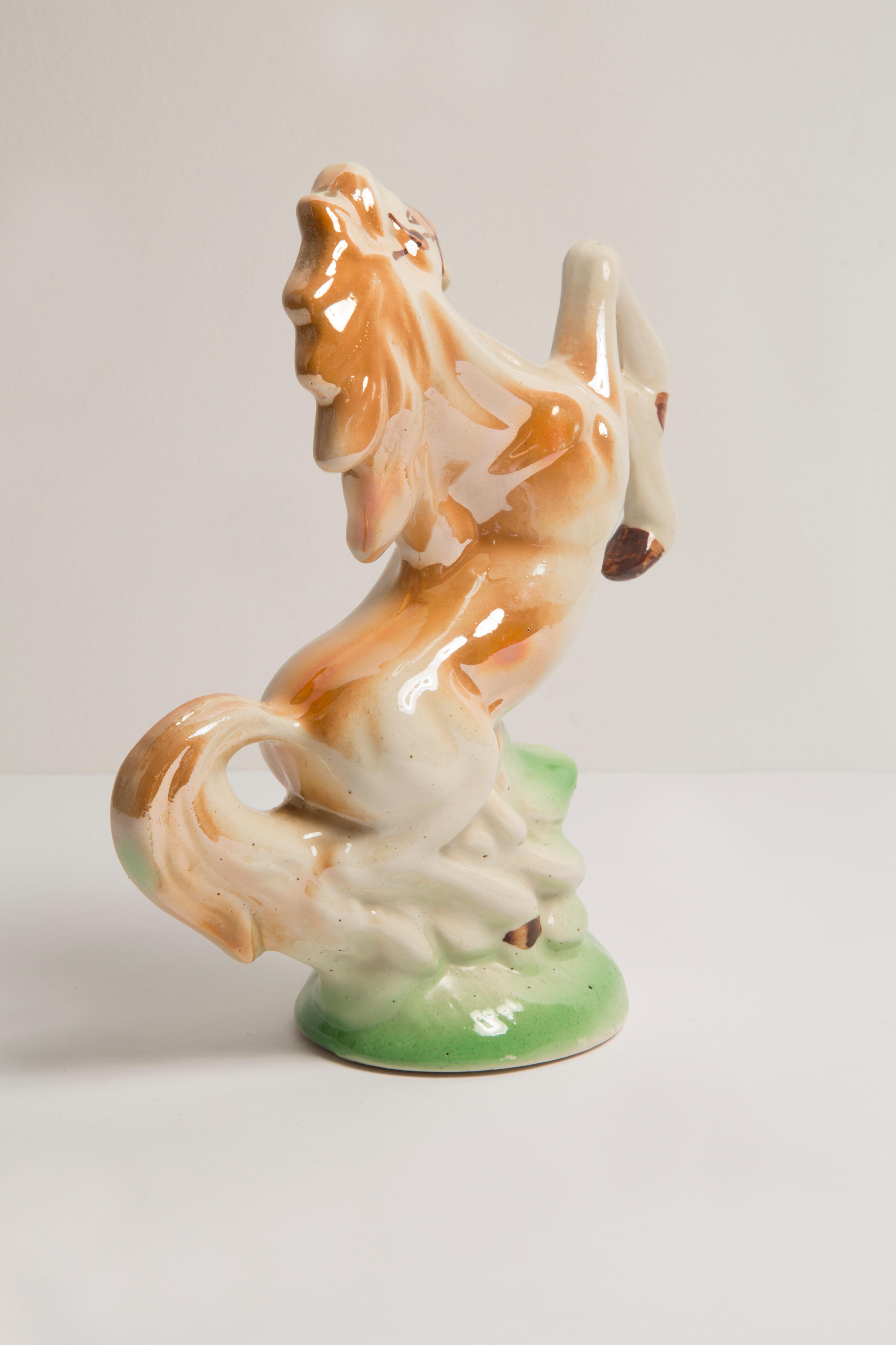 20th Century Midcentury Ceramic Porcelain Decorative Horse Sculpture, Europe, 1960s For Sale