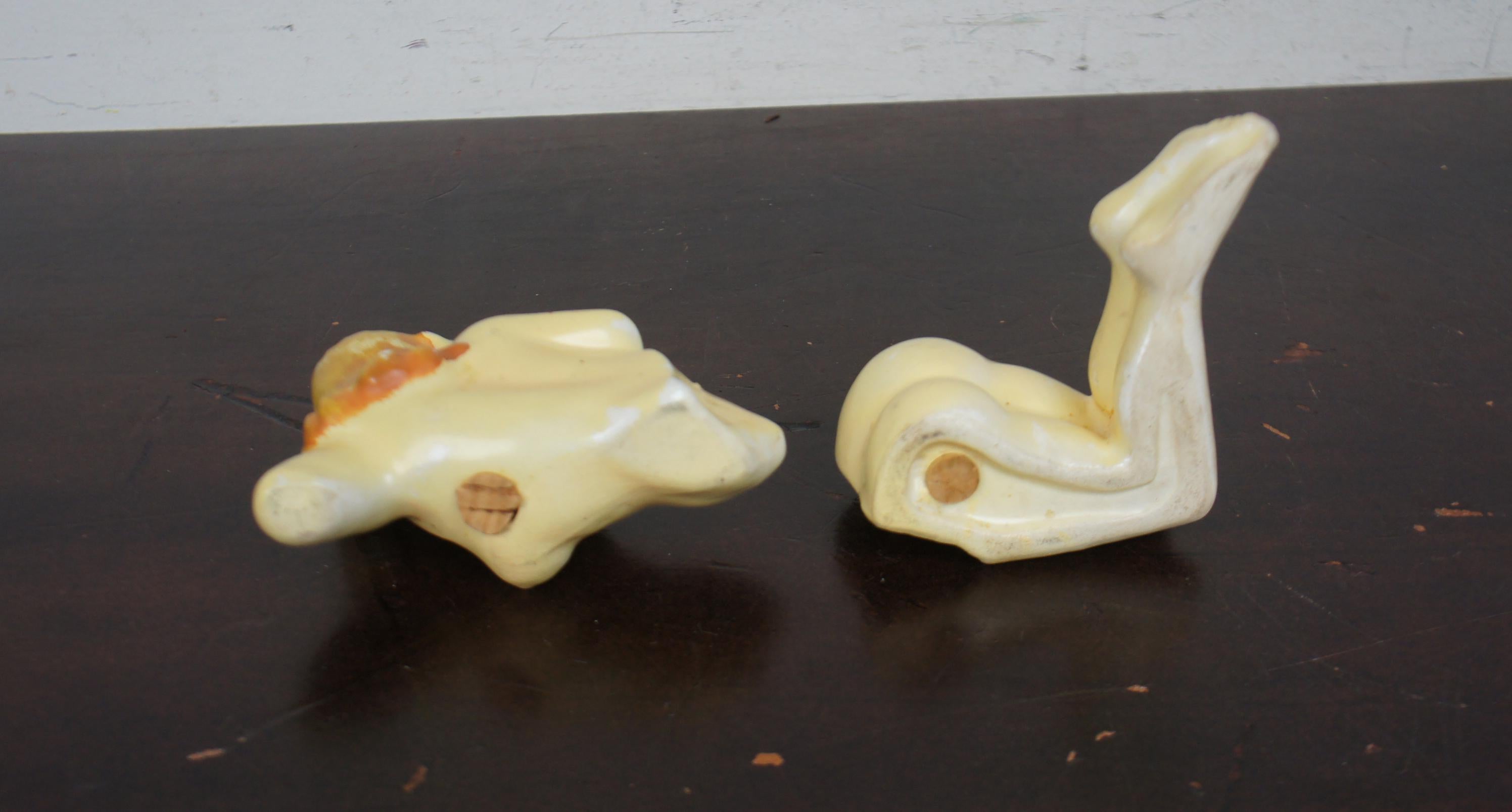 20th Century Midcentury Ceramic Risque Nude Pin Up Girl Split Lady Salt and Pepper Shakers