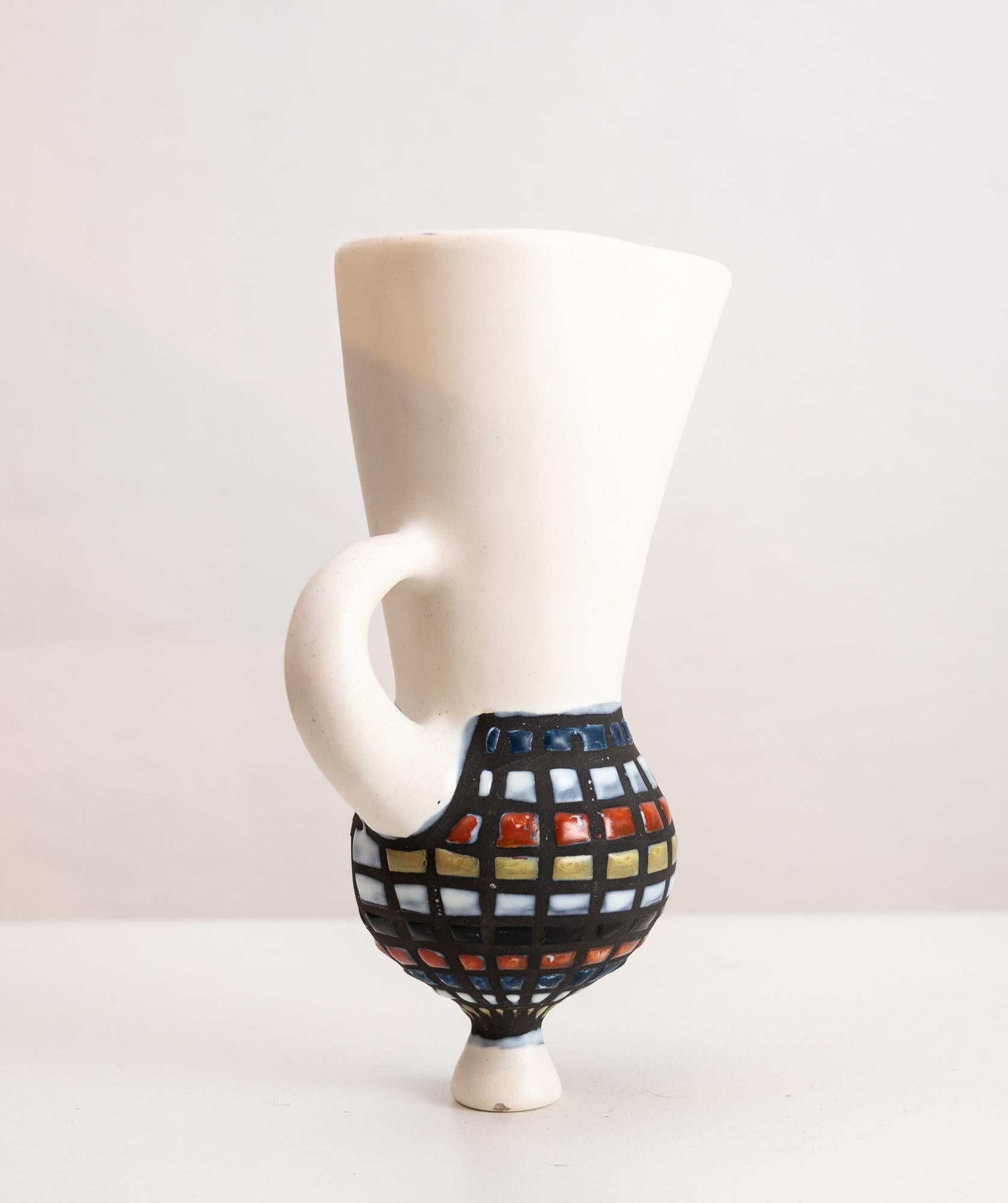 Mid Century Ceramic Roger Capron “Vase Murale” Wall Pocket For Sale 13