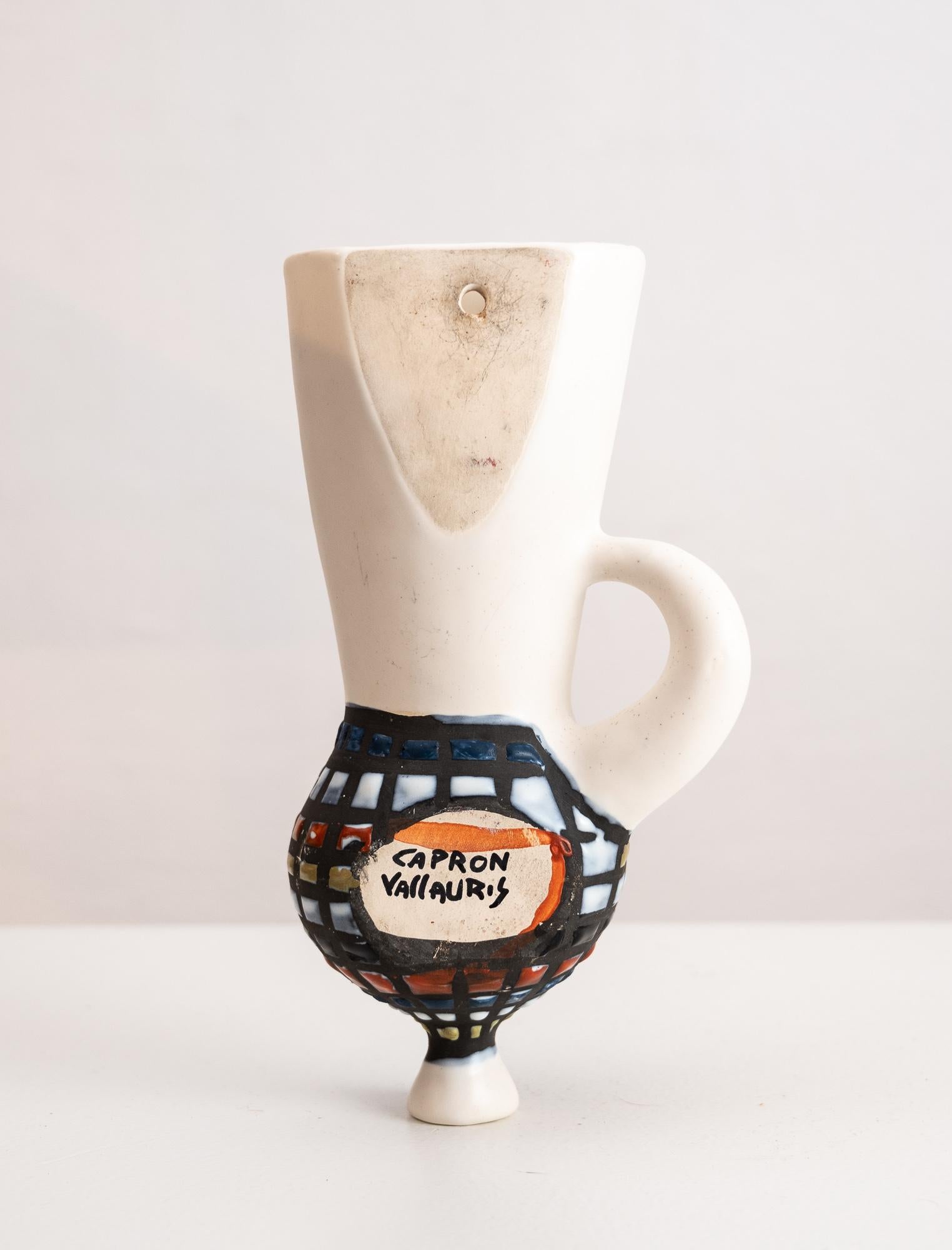 Mid Century Ceramic Roger Capron “Vase Murale” Wall Pocket For Sale 14