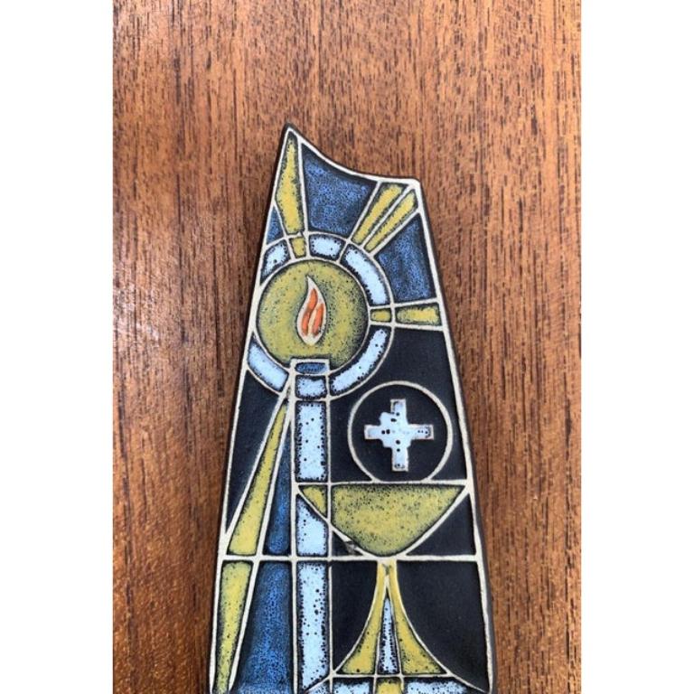 Mid-Century Modern Mid-Century Ceramic Sakral Holy Water Wall Stoup Aspersory, 1960s For Sale