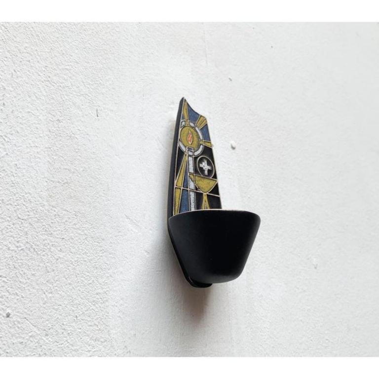Mid-Century Ceramic Sakral Holy Water Wall Stoup Aspersory, 1960s For Sale 1