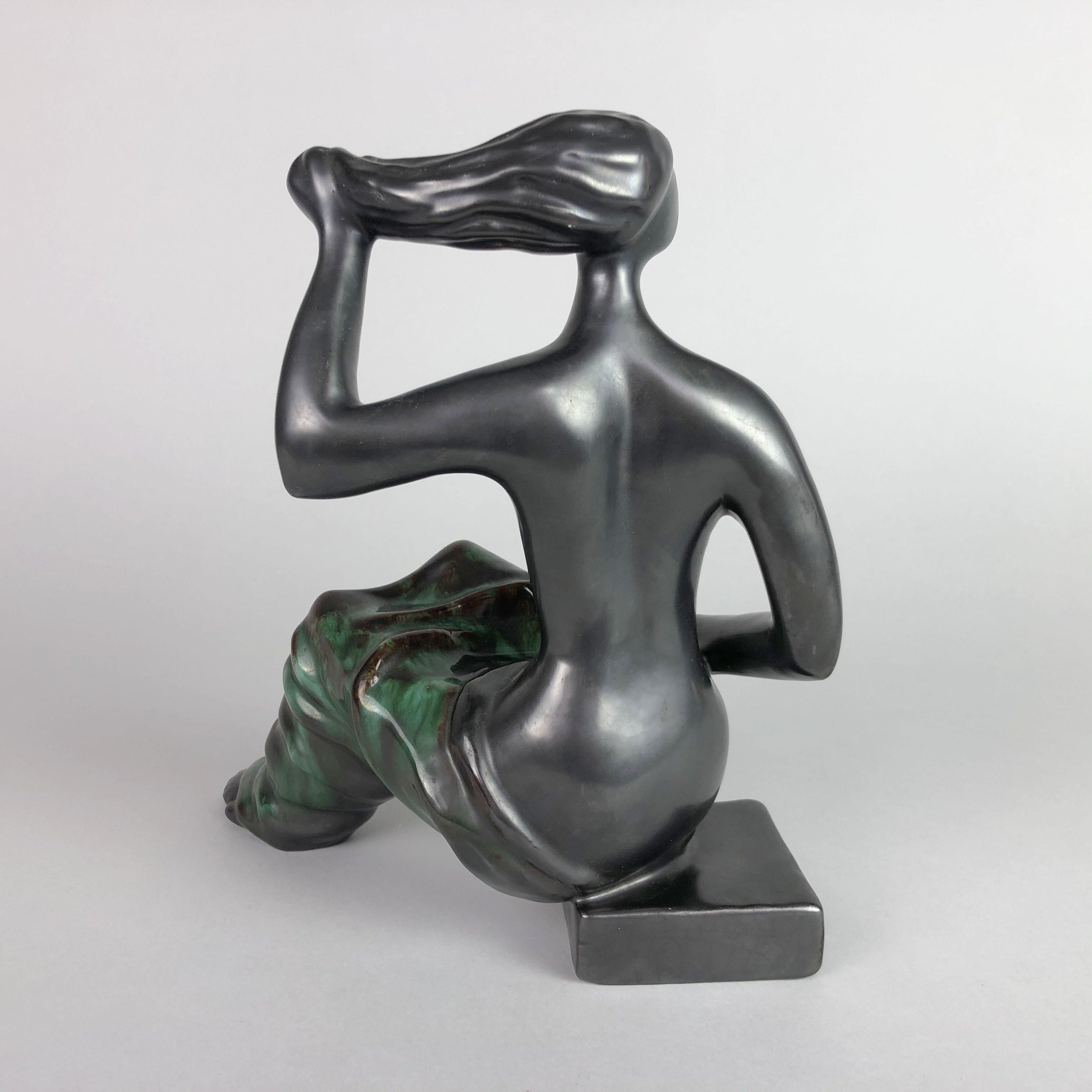 Mid-Century Modern Midcentury Ceramic Sculpture by Jitka Forejtova for Keramos, 1960s For Sale