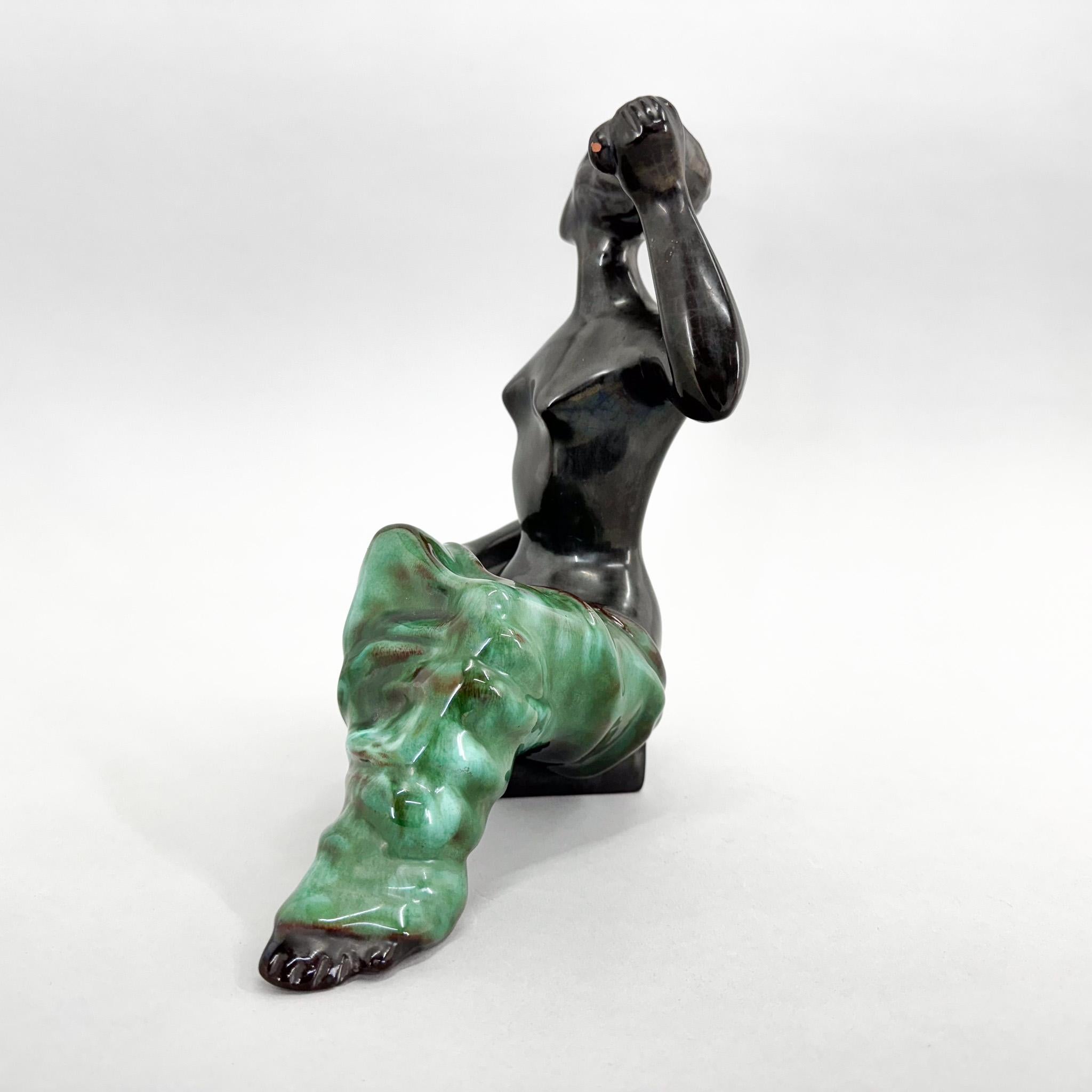 Glazed Mid-century Ceramic Sculpture by Jitka Forejtova for Keramos, Czechoslovakia For Sale