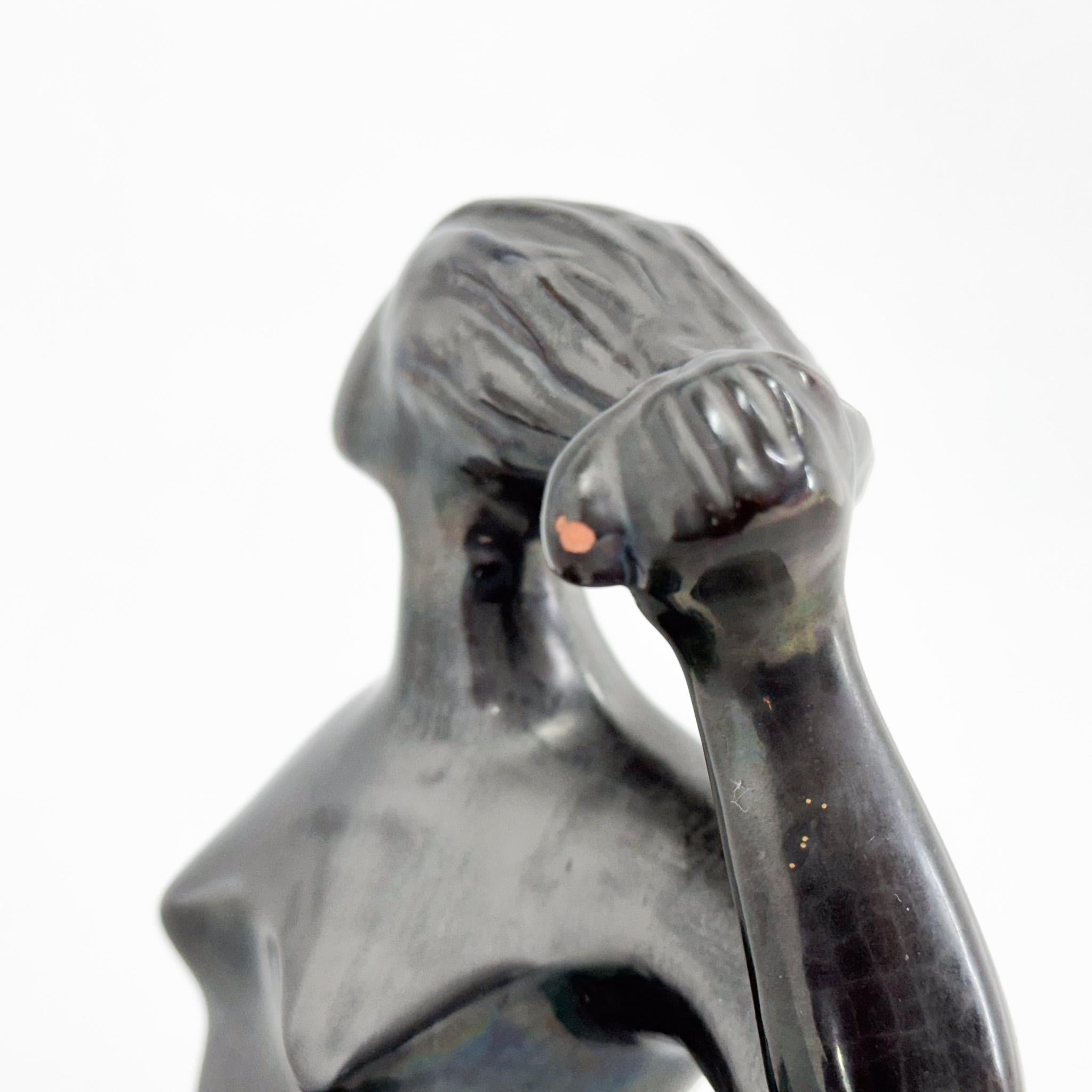 20th Century Mid-century Ceramic Sculpture by Jitka Forejtova for Keramos, Czechoslovakia For Sale