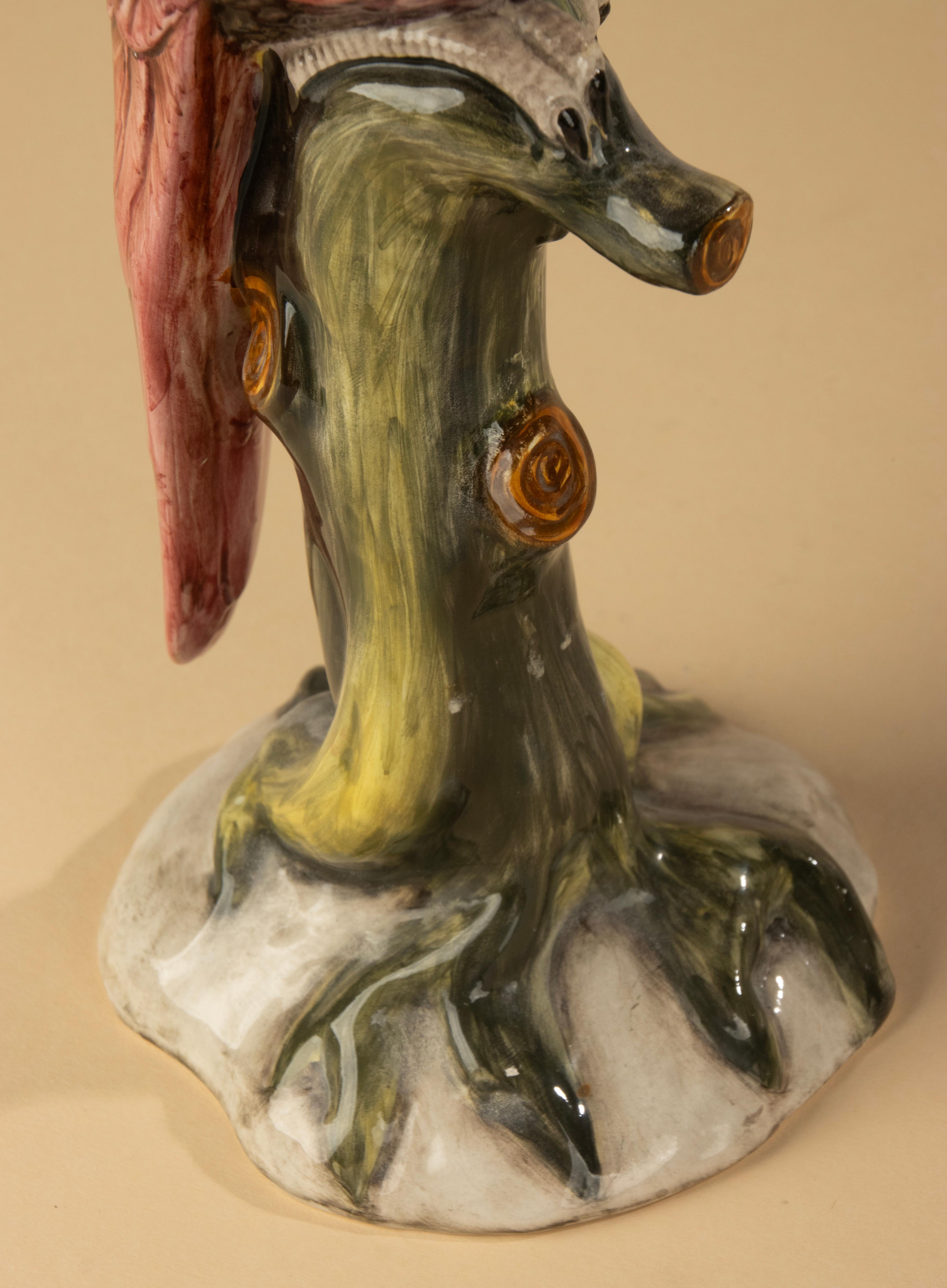 Scultura in ceramica di metà secolo raffigurante un pappagallo - Ronzan Made in Italy in vendita 4