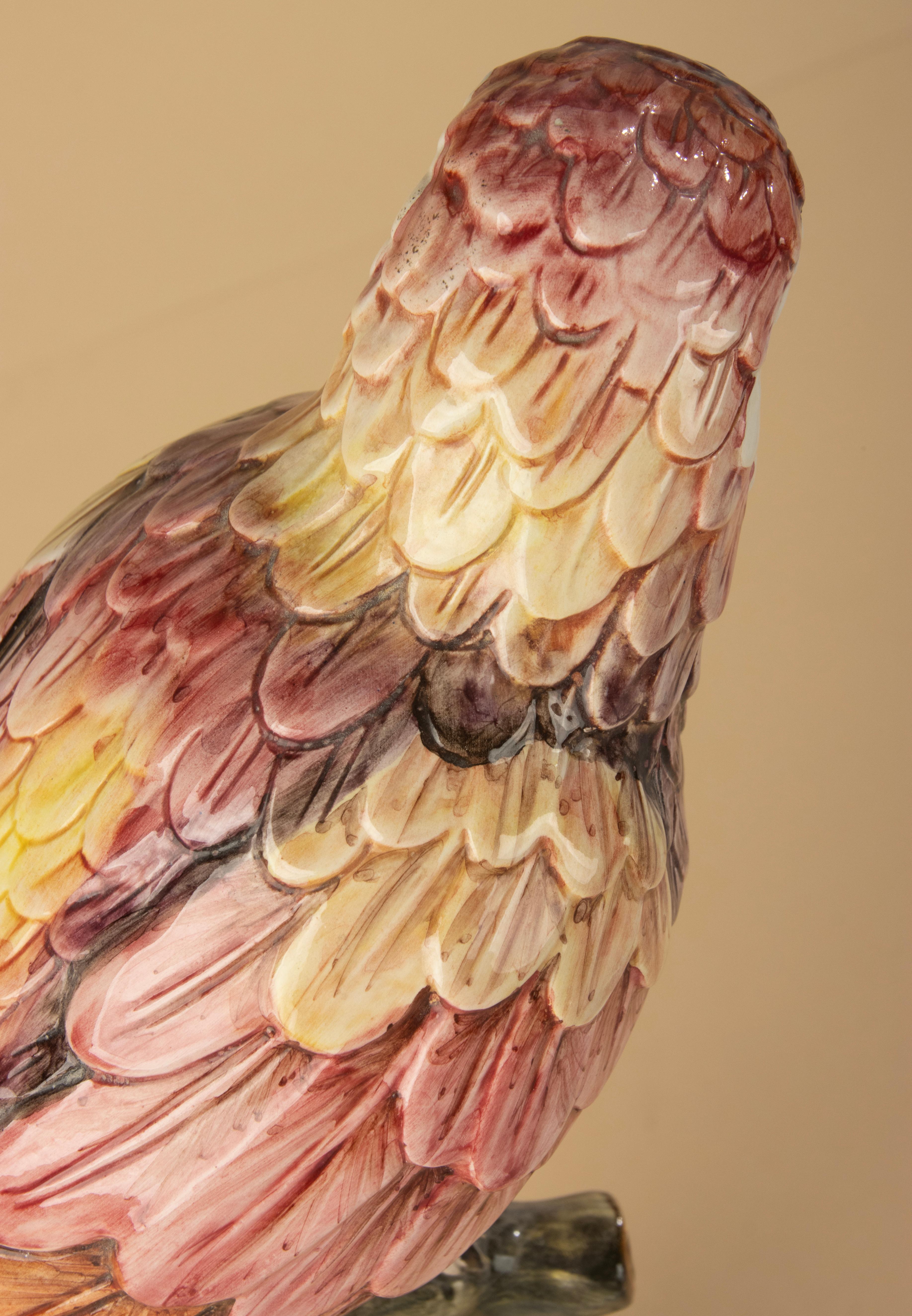 Scultura in ceramica di metà secolo raffigurante un pappagallo - Ronzan Made in Italy in vendita 10
