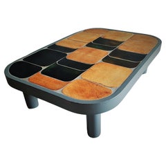 Mid-Century Ceramic "Shogun" Coffee Table Capron, Vallauris, France, 1960s