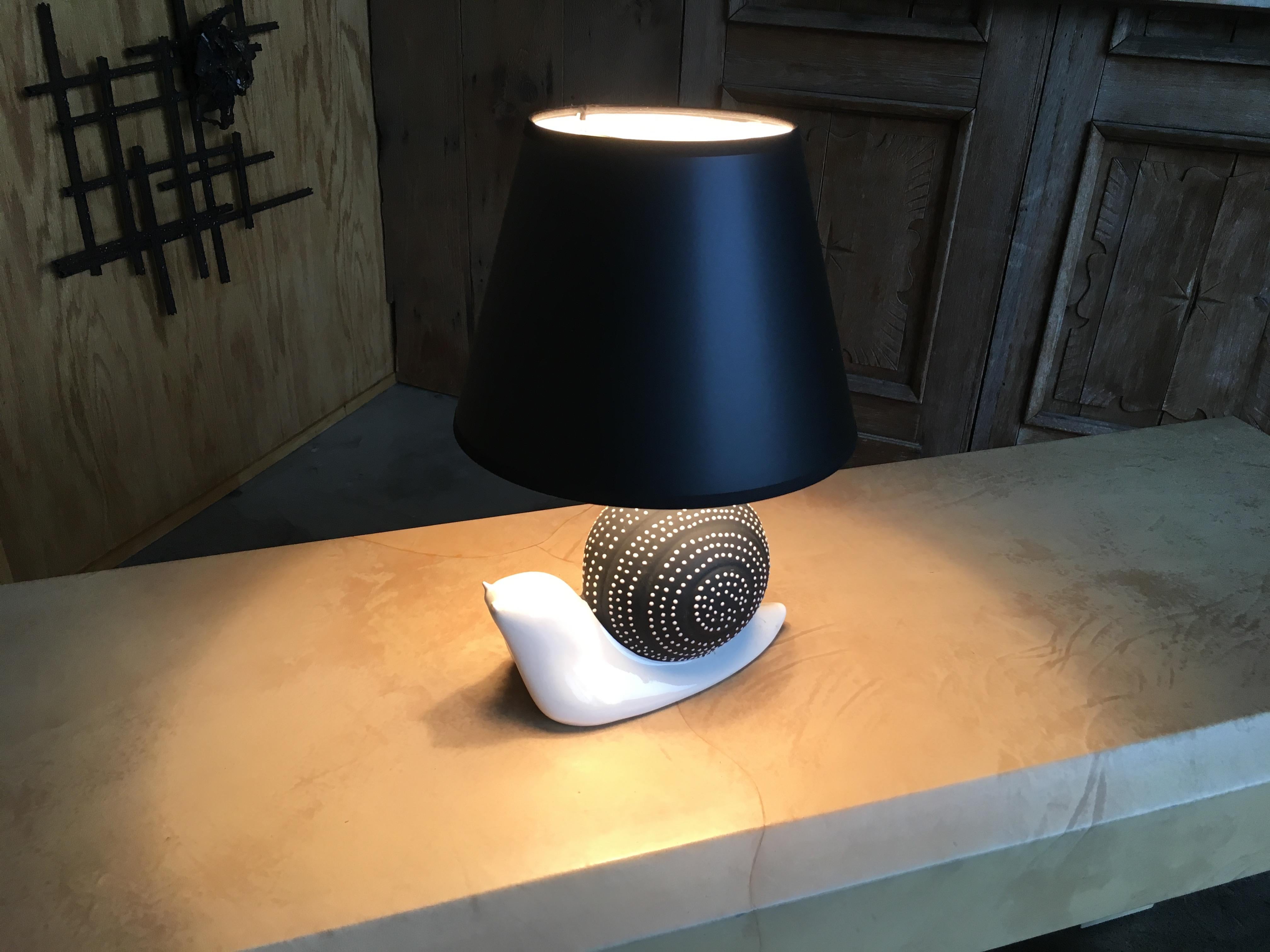 Midcentury Ceramic Snail Lamp 2