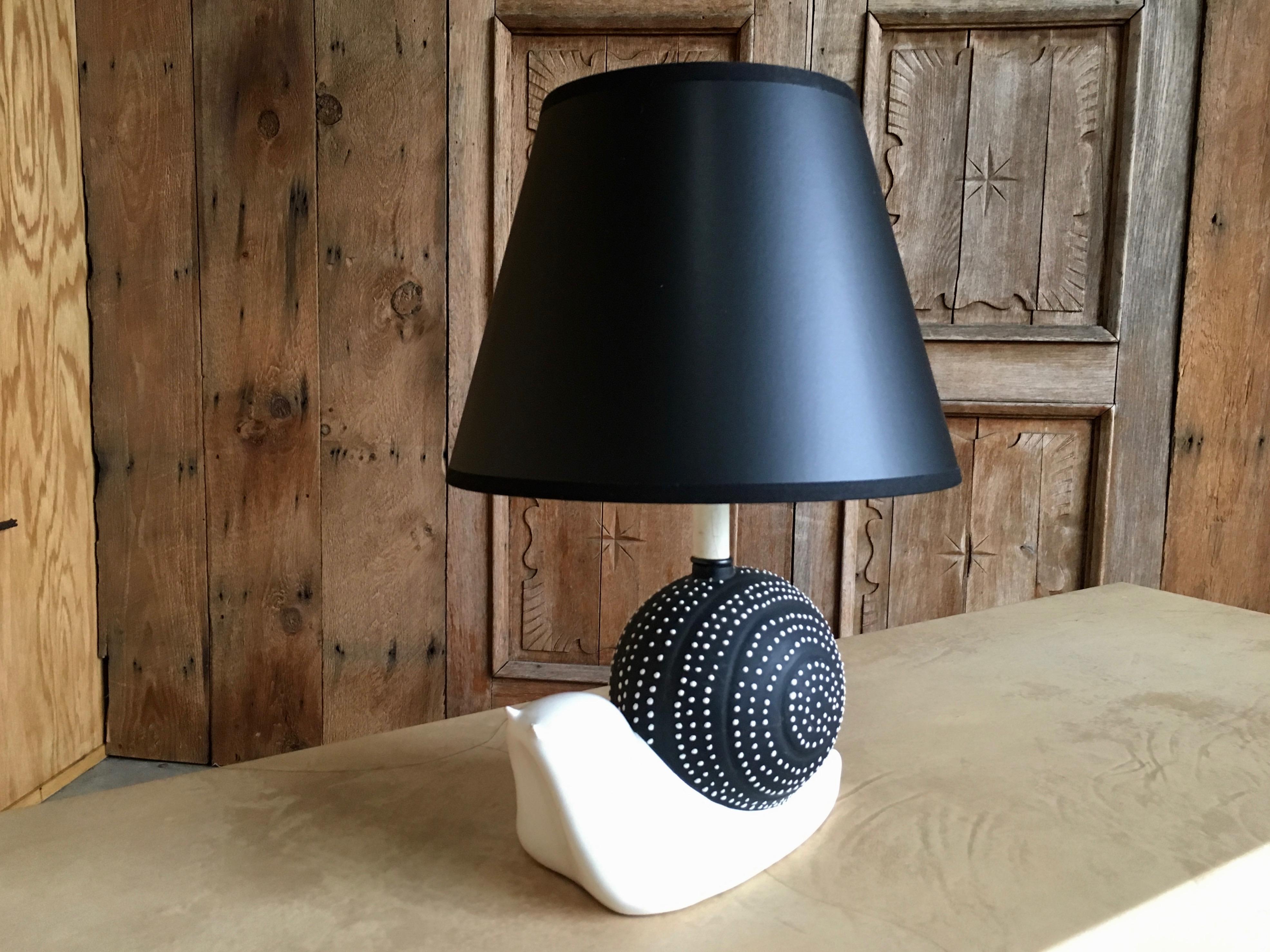 Midcentury Ceramic Snail Lamp 3