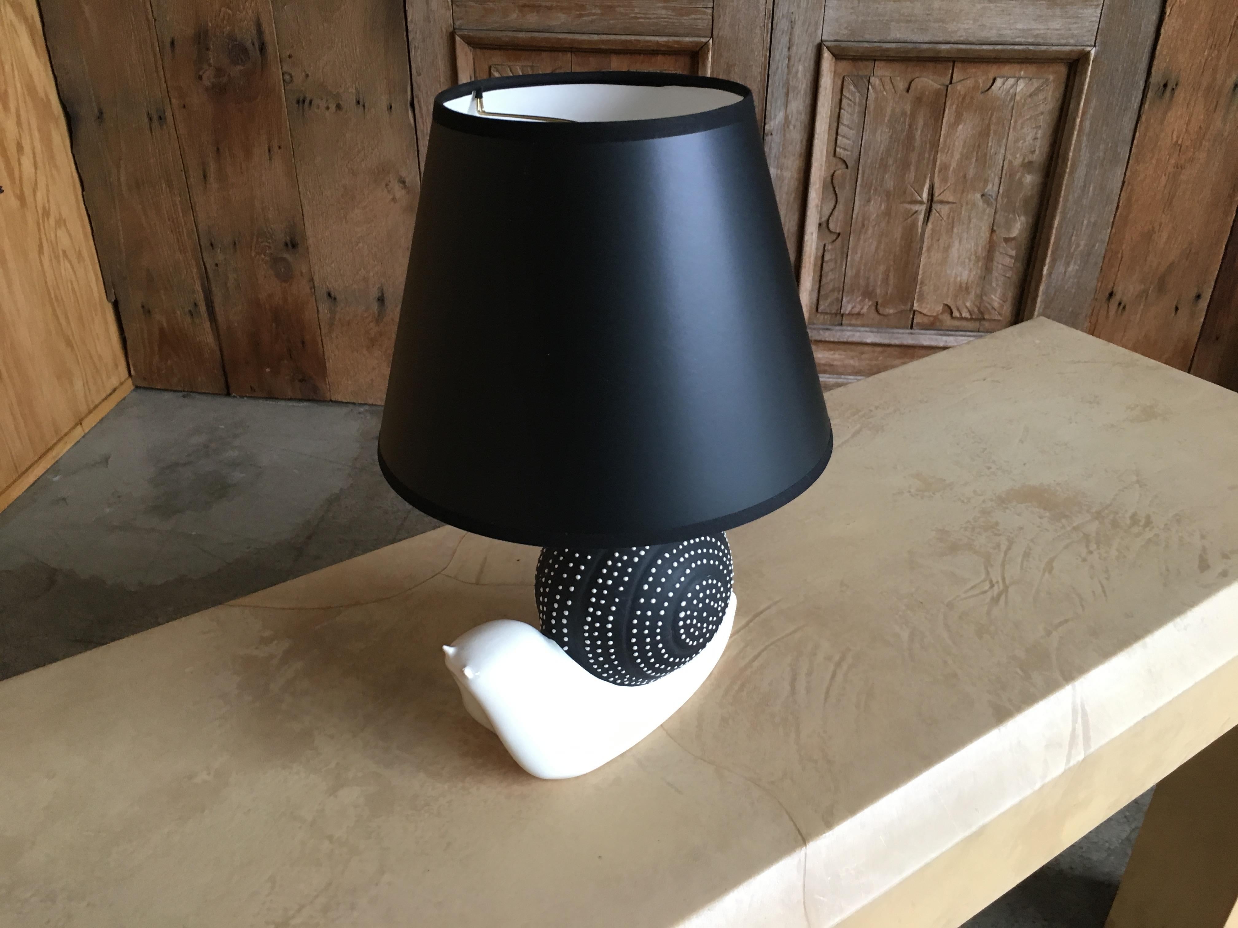 Midcentury Ceramic Snail Lamp 4