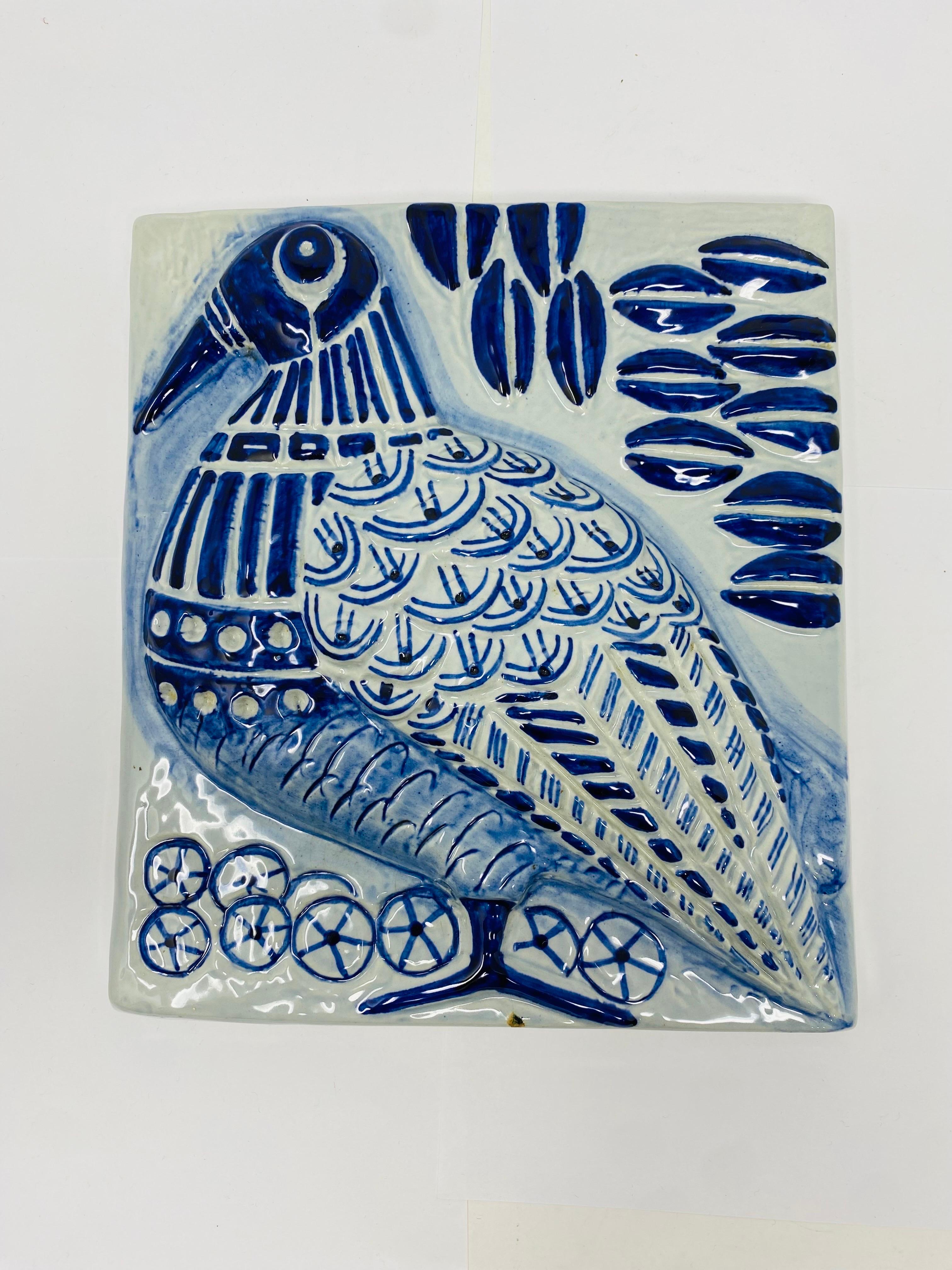 Mid-Century Modern Mid Century Ceramic Soholm Bird Relief by Gerd Hiort Petersen For Sale