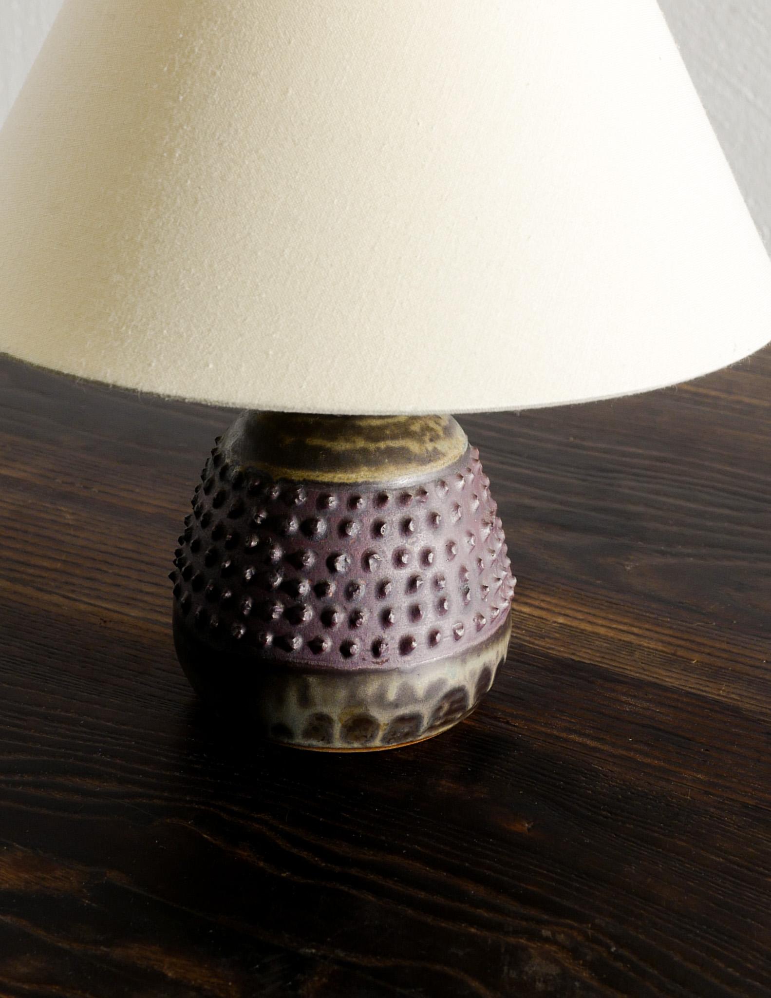 Swedish Mid Century Ceramic / Stoneware Table Lamp by Rolf Palm for Höganäs, 1940s  For Sale