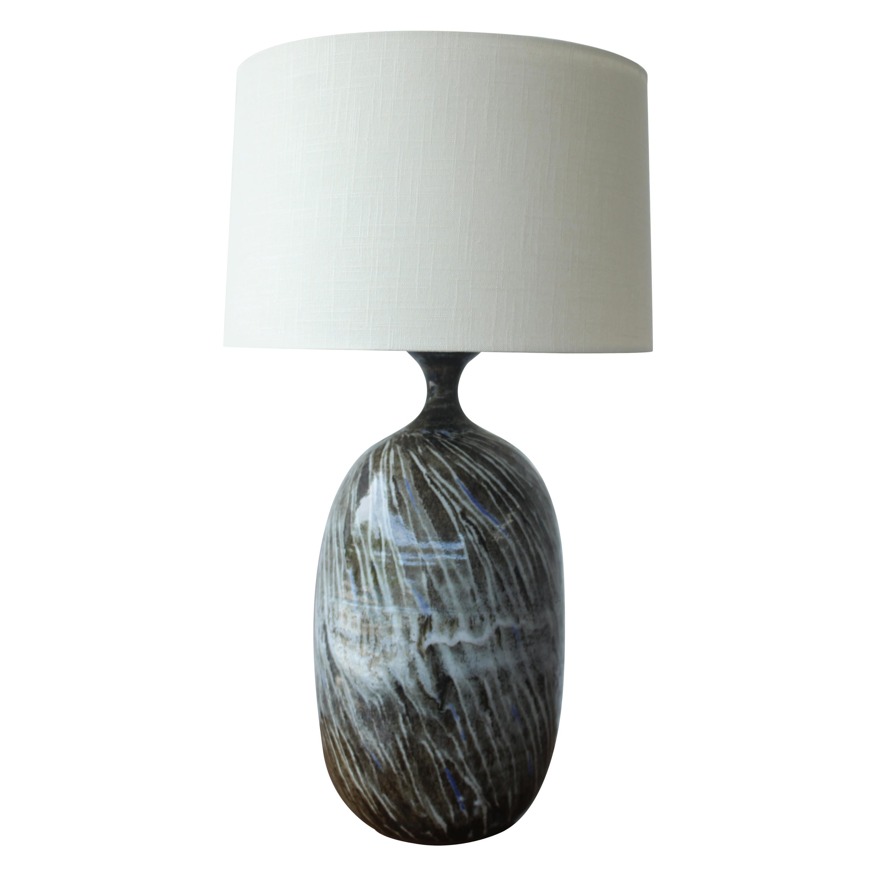 MidCentury Ceramic Pottery Glazed Lamp at 1stDibs