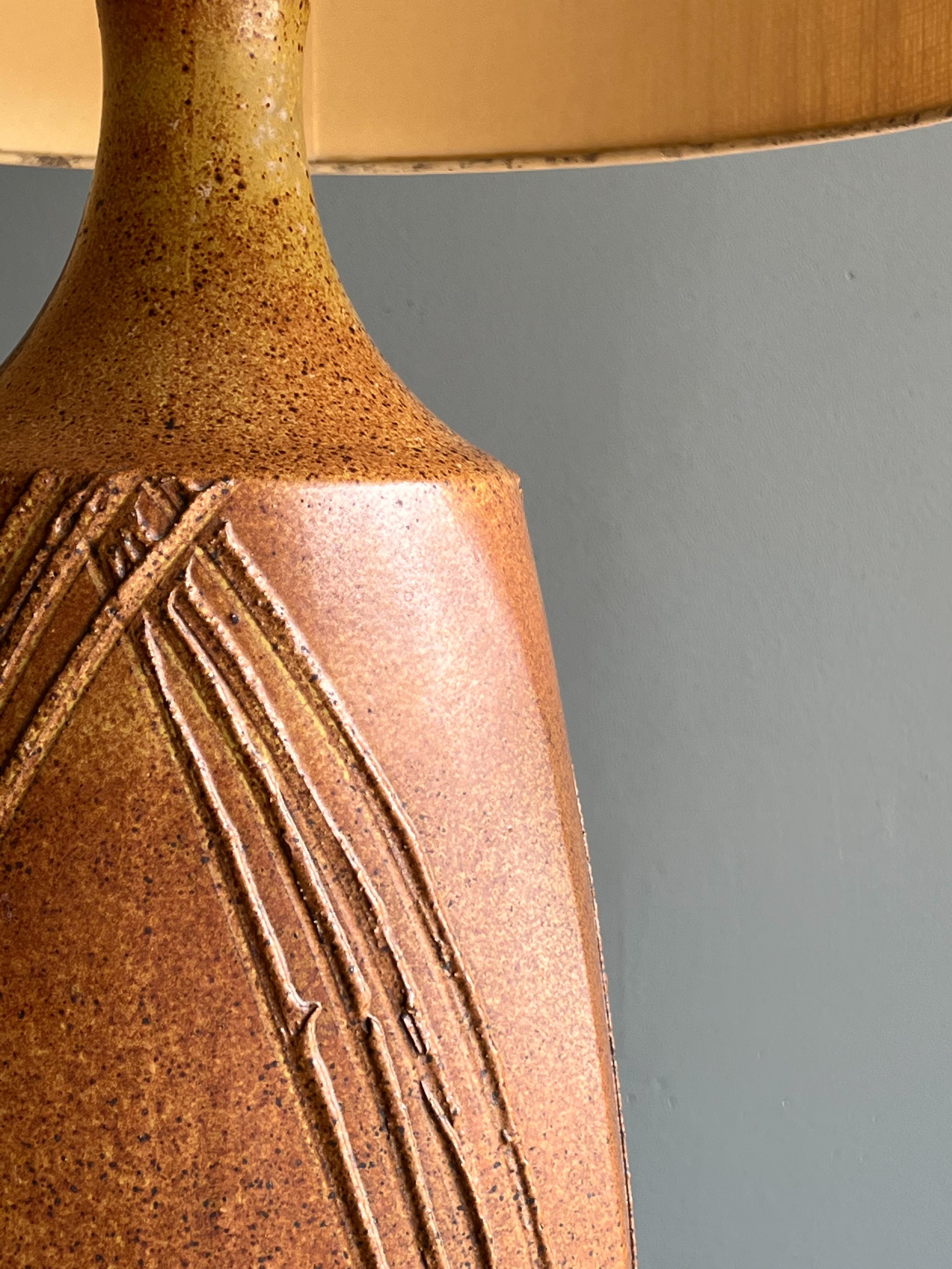 Hand-Crafted Mid Century Ceramic Table Lamp by David Cressey Pro Artisan, 1970s