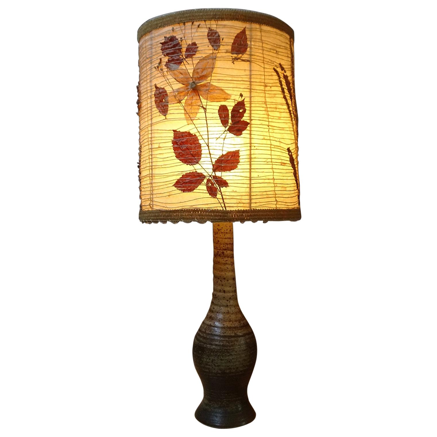 Midcentury Ceramic Table Lamp by Jean Tessier Vallauris, France, 1960s For Sale