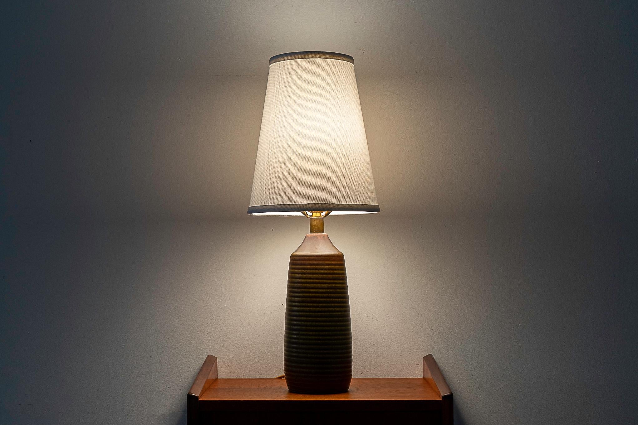 Mid-Century Ceramic Table Lamp by Lotte 3