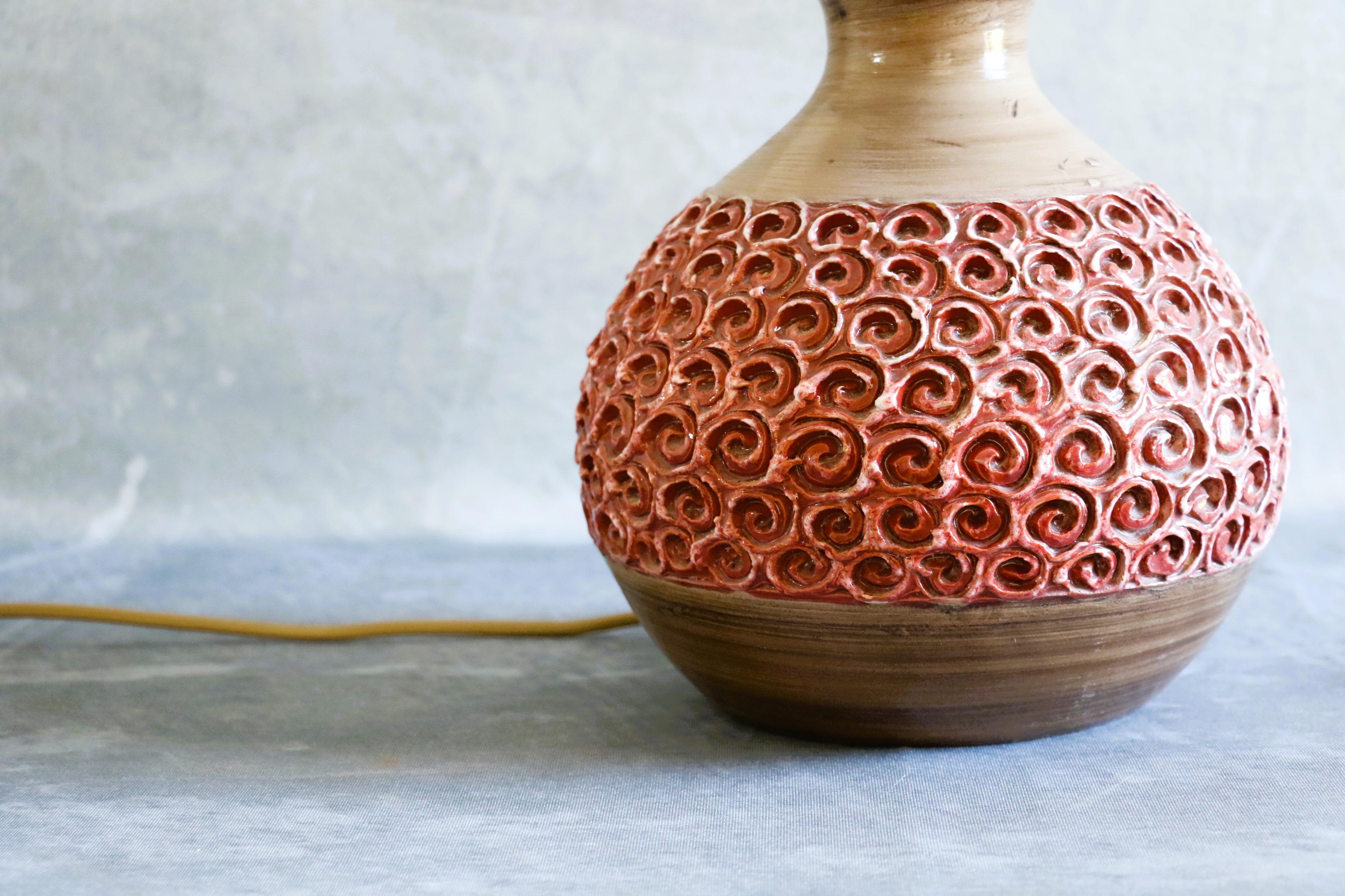 Mid-Century Modern Mid-Century Ceramic Table Lamp by Romacrea, Rome, Italy, 1960s For Sale