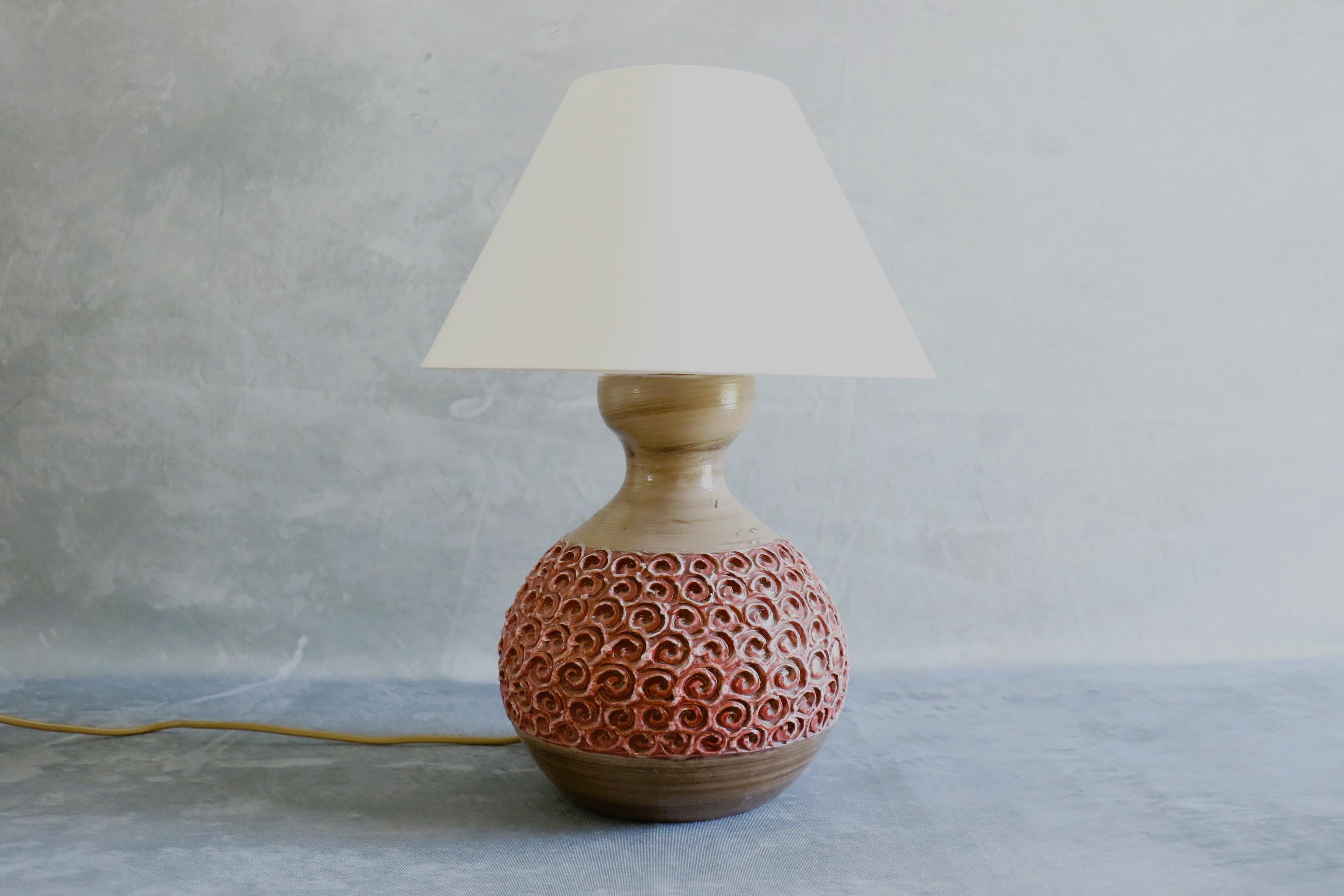 Italian Mid-Century Ceramic Table Lamp by Romacrea, Rome, Italy, 1960s For Sale
