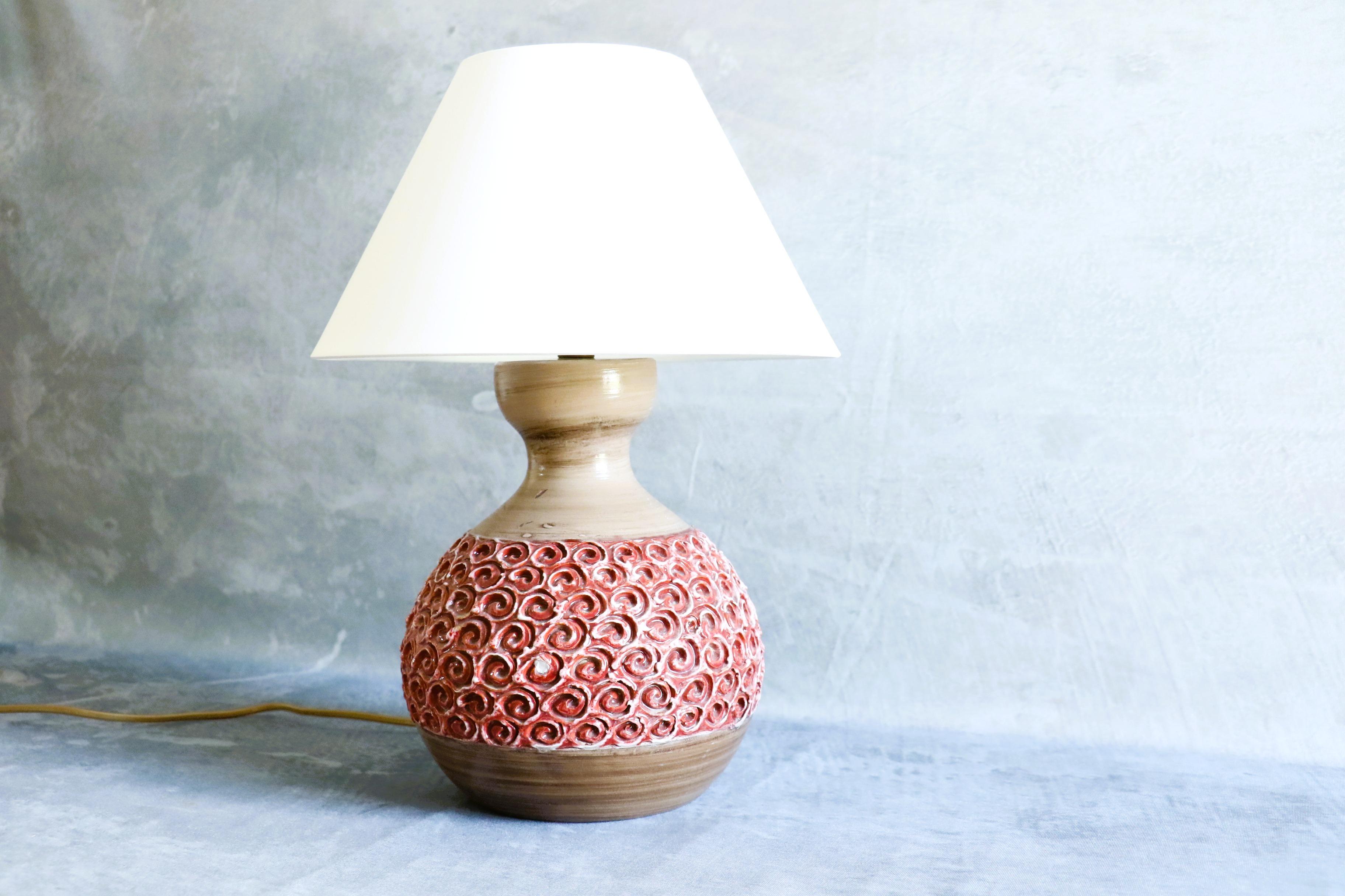 Enameled Mid-Century Ceramic Table Lamp by Romacrea, Rome, Italy, 1960s For Sale